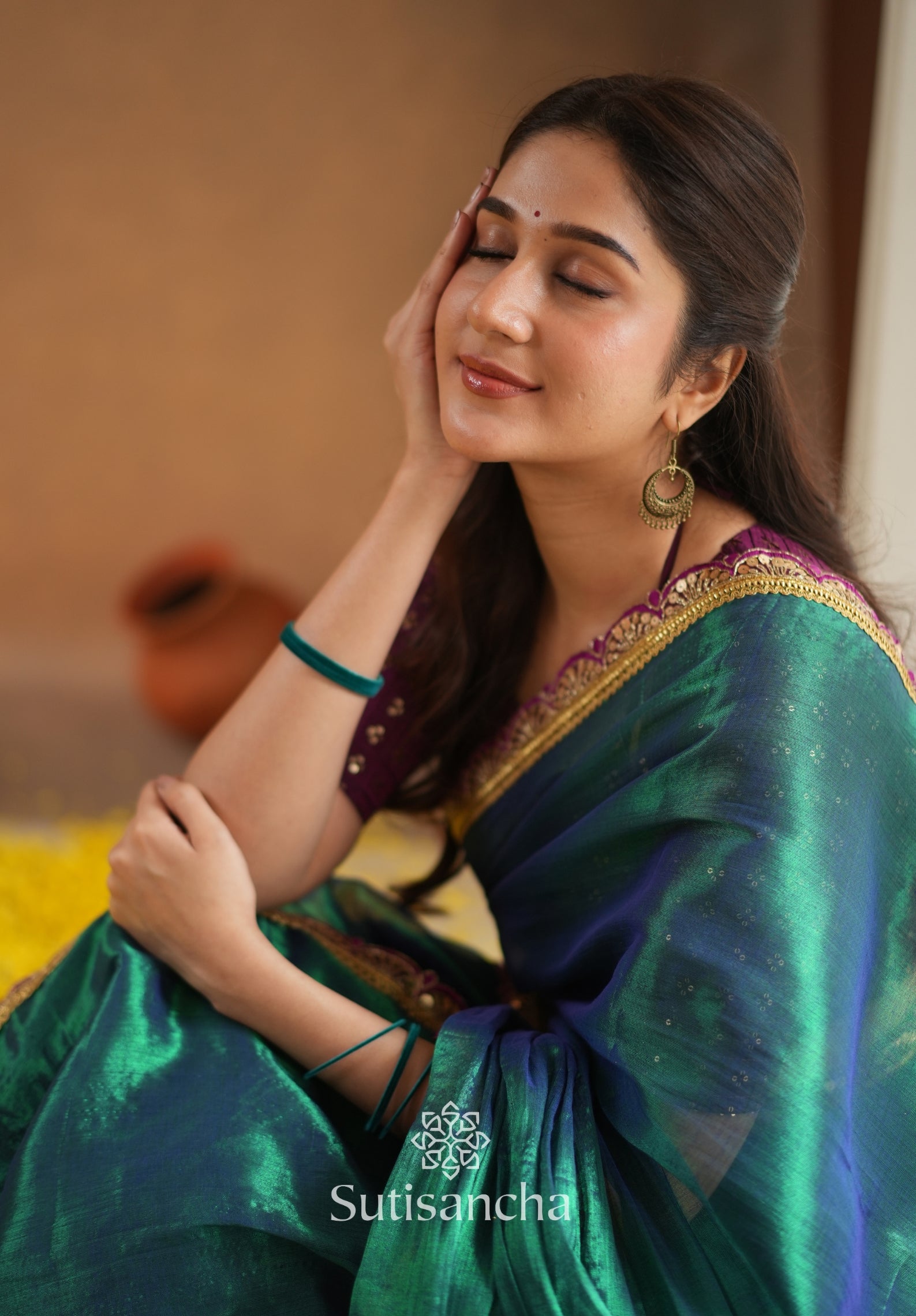 The Luxe Gleam Tissue Cotton Saree