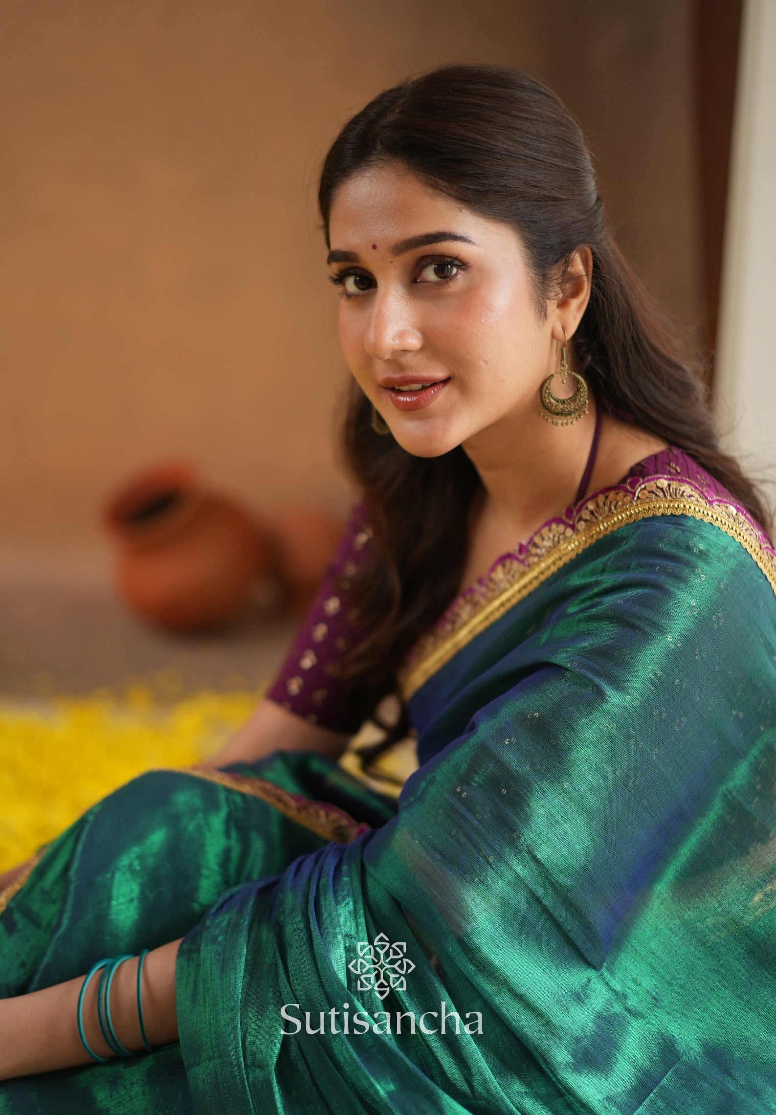 The Luxe Gleam Tissue Cotton Saree