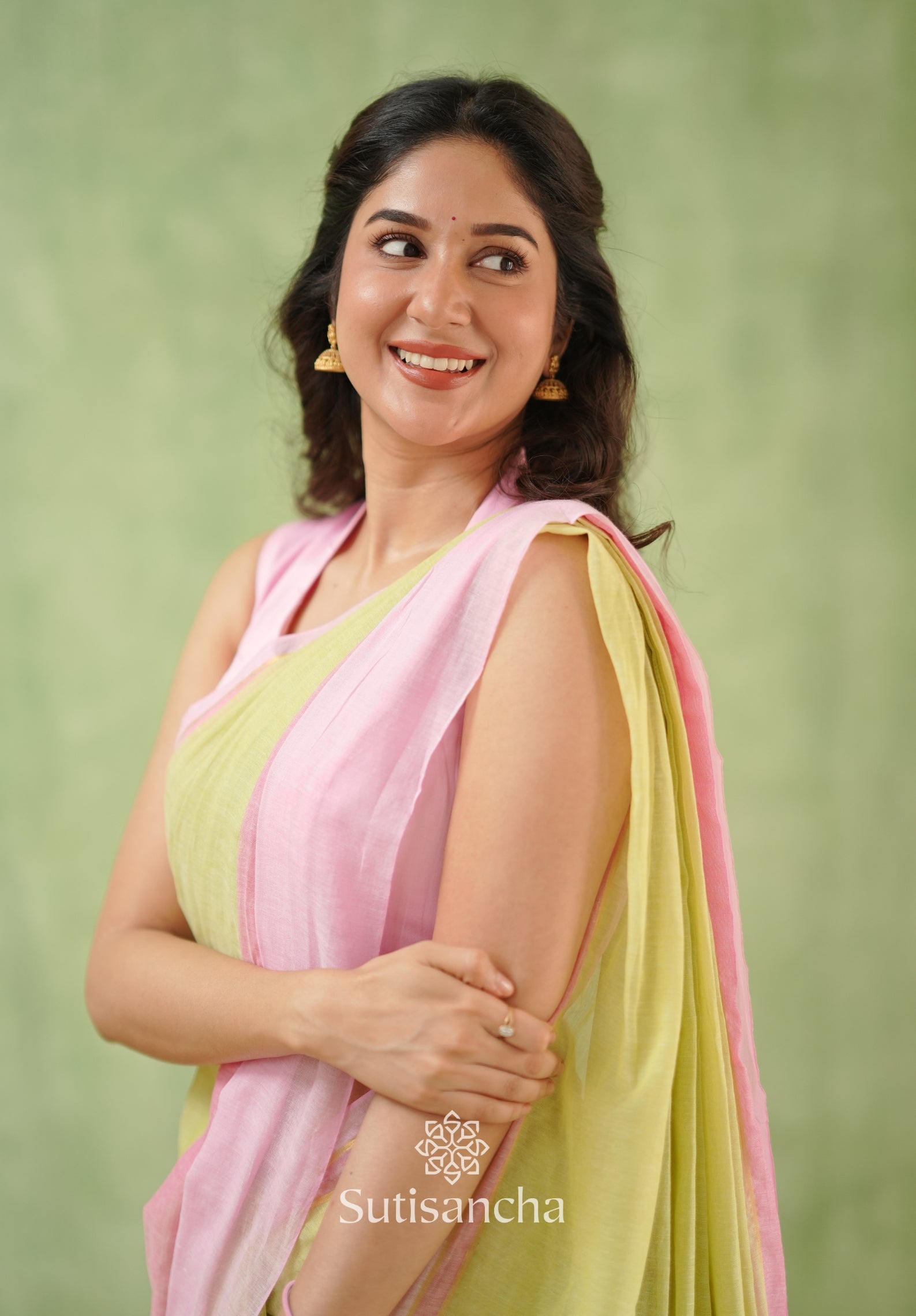 Blush Breeze Mul Cotton Saree