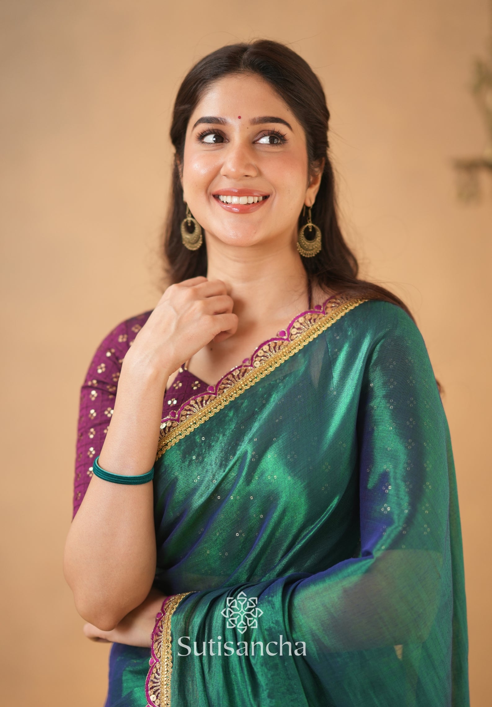 The Luxe Gleam Tissue Cotton Saree