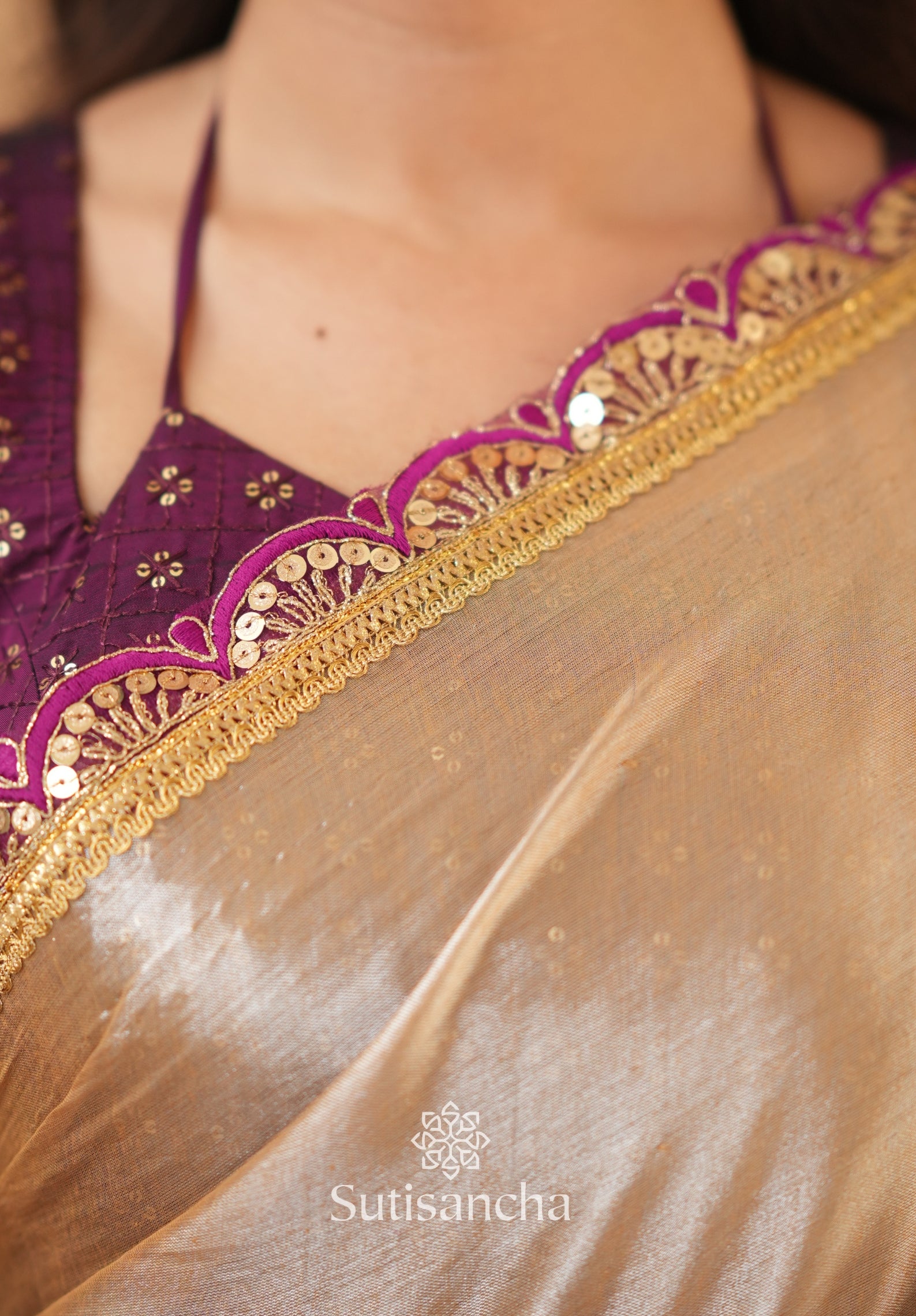 The Luxe Gleam Tissue Cotton Saree