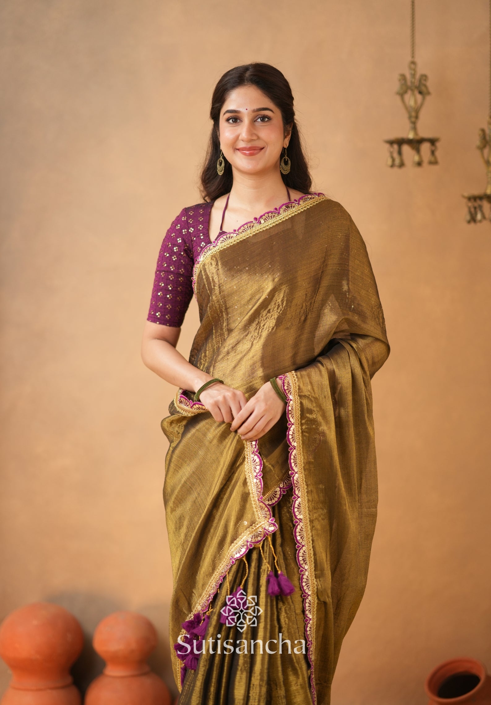 The Luxe Gleam Tissue Cotton Saree