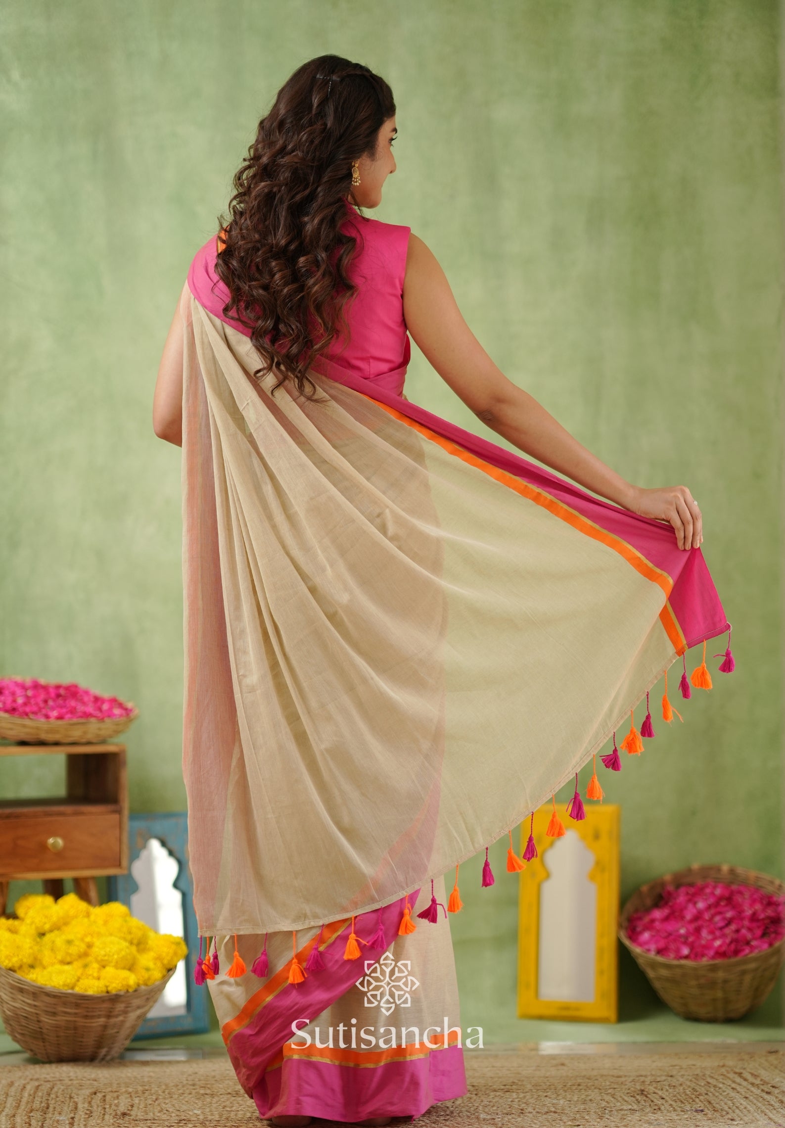 Pink Poise Pure Cotton Saree