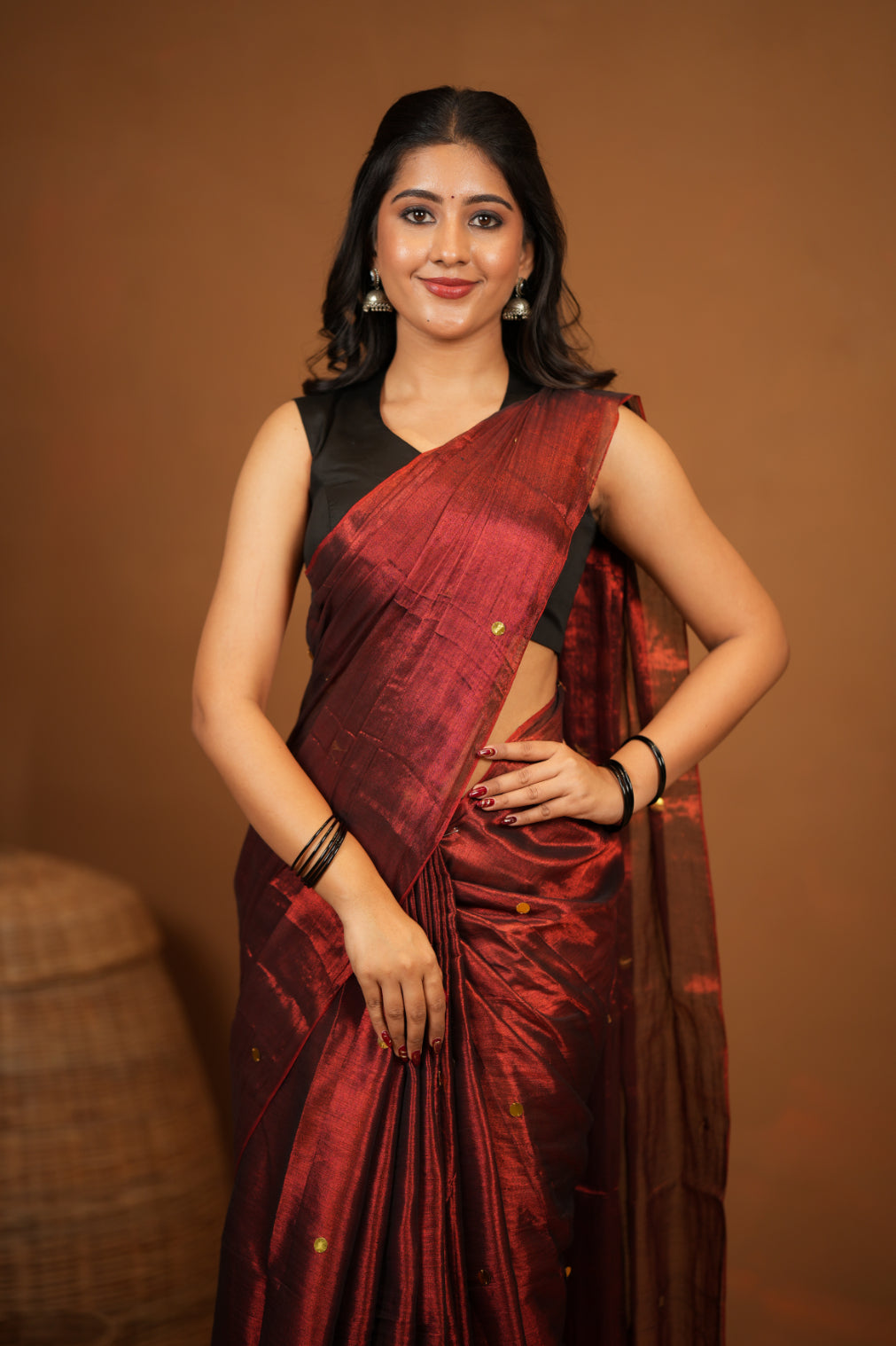 Premium Tissue Saree Accented with Siquin Shine