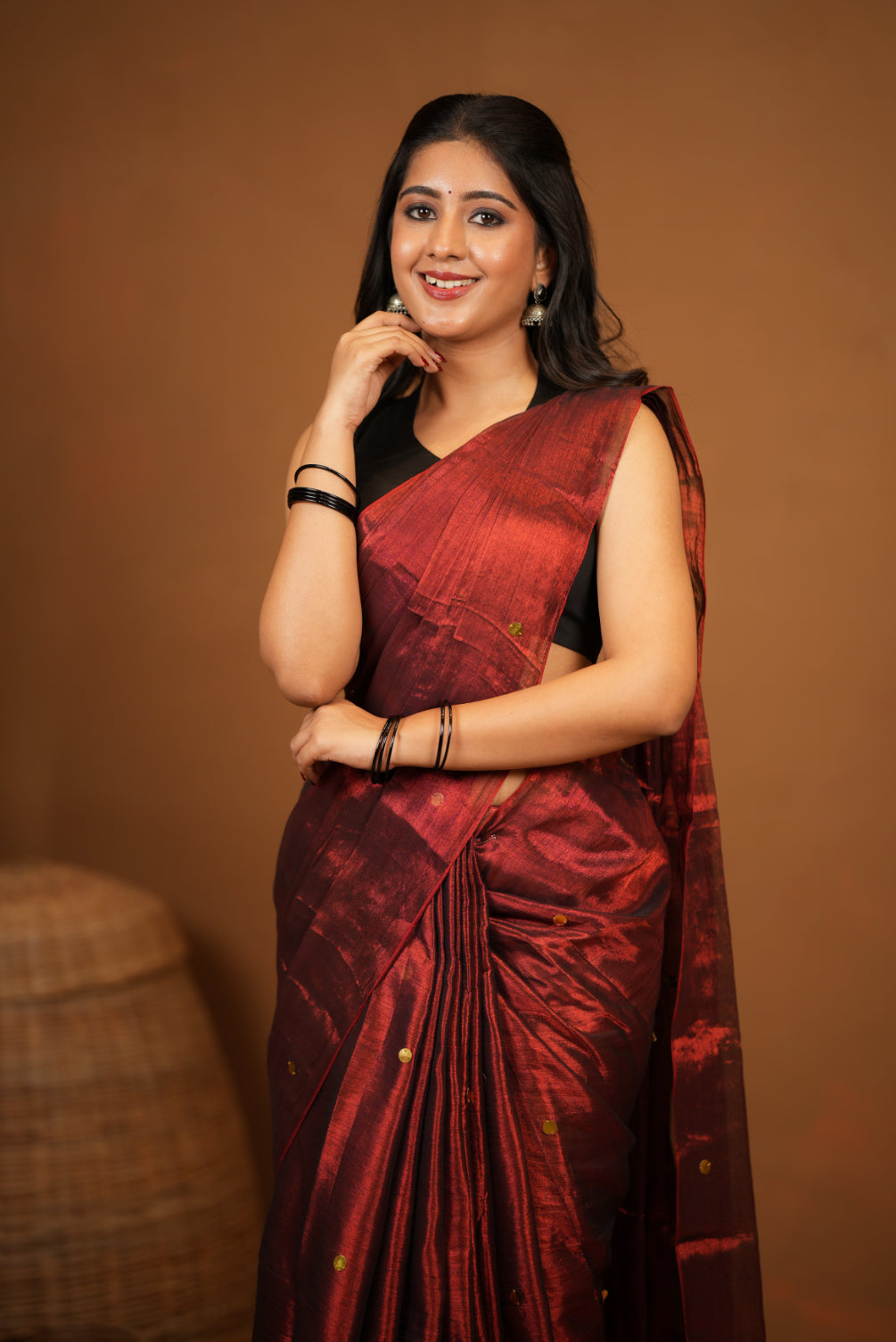 Premium Tissue Saree Accented with Siquin Shine