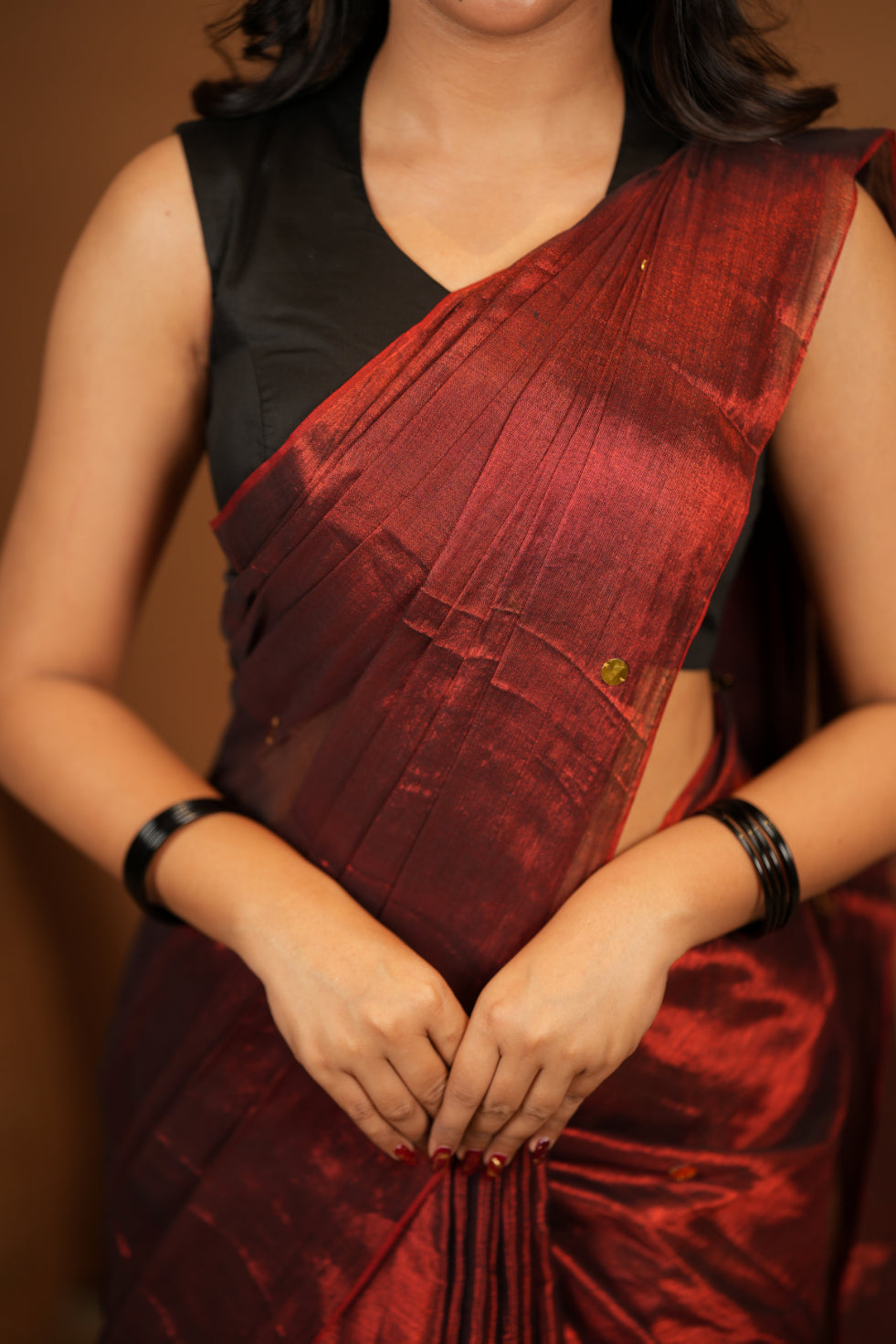 Premium Tissue Saree Accented with Siquin Shine