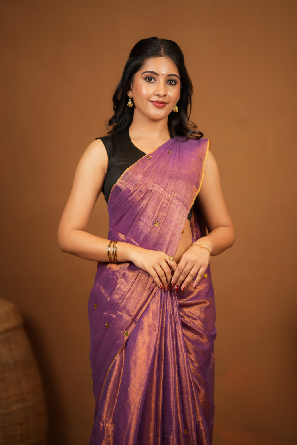 Premium Tissue Saree Accented with Siquin Shine