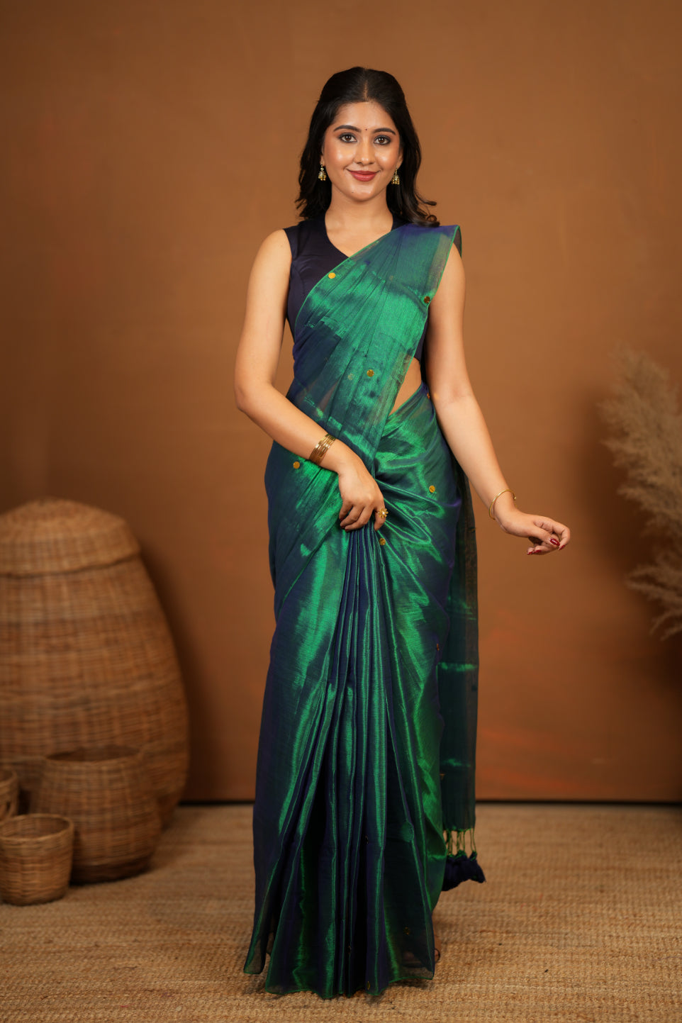 Premium Tissue Saree Accented with Siquin Shine