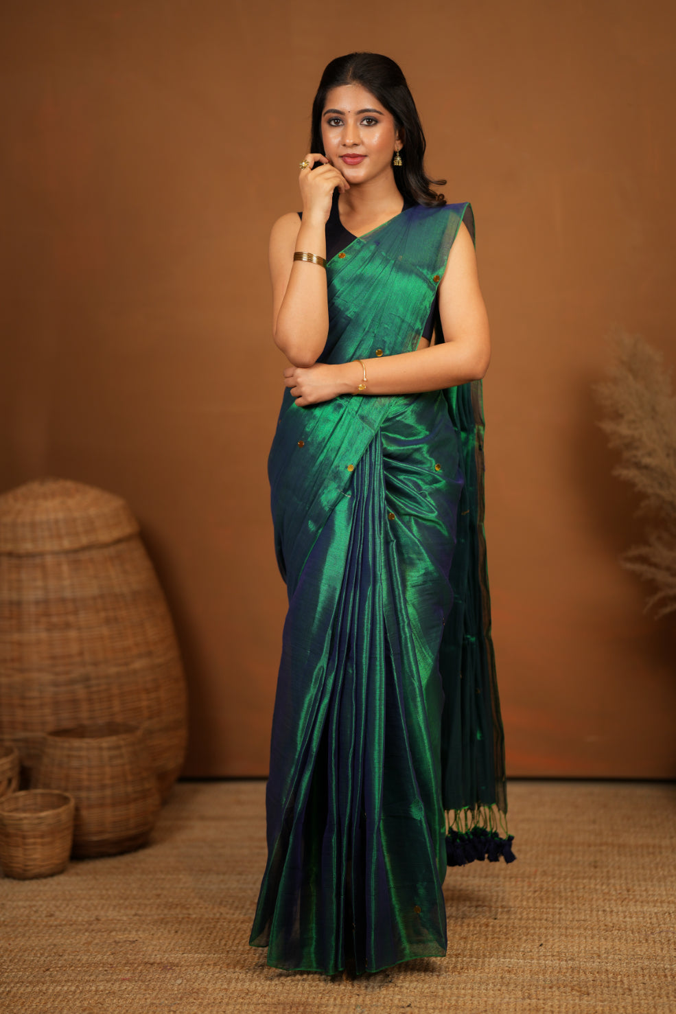 Premium Tissue Saree Accented with Siquin Shine