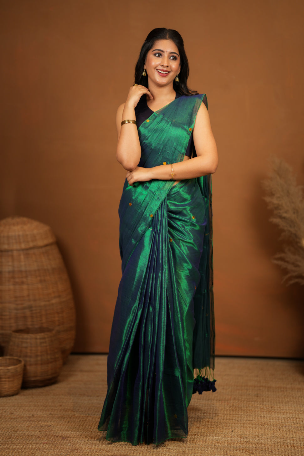 Premium Tissue Saree Accented with Siquin Shine