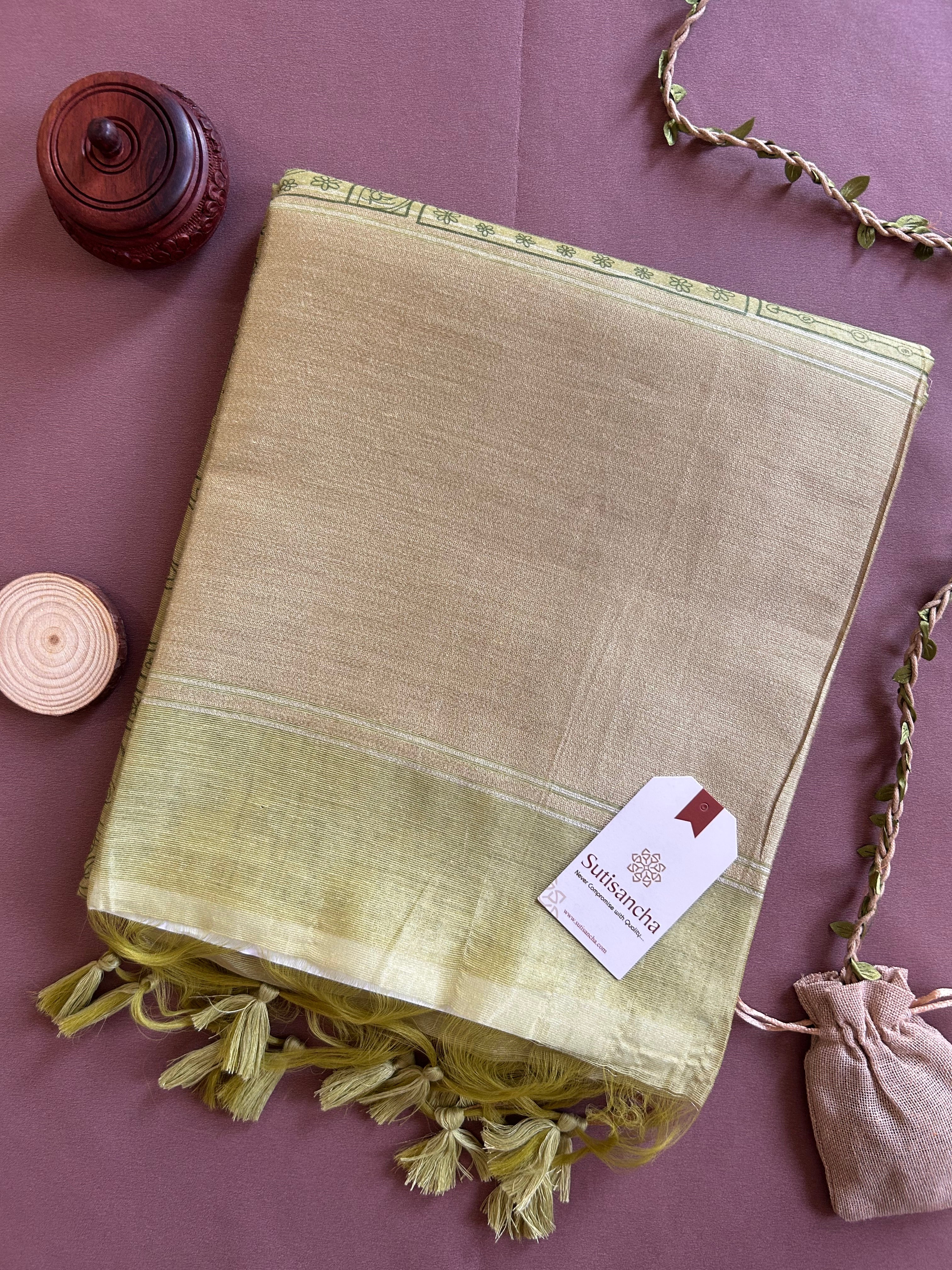 Classic Pure Cotton Saree with Wroli Design & Zari Border