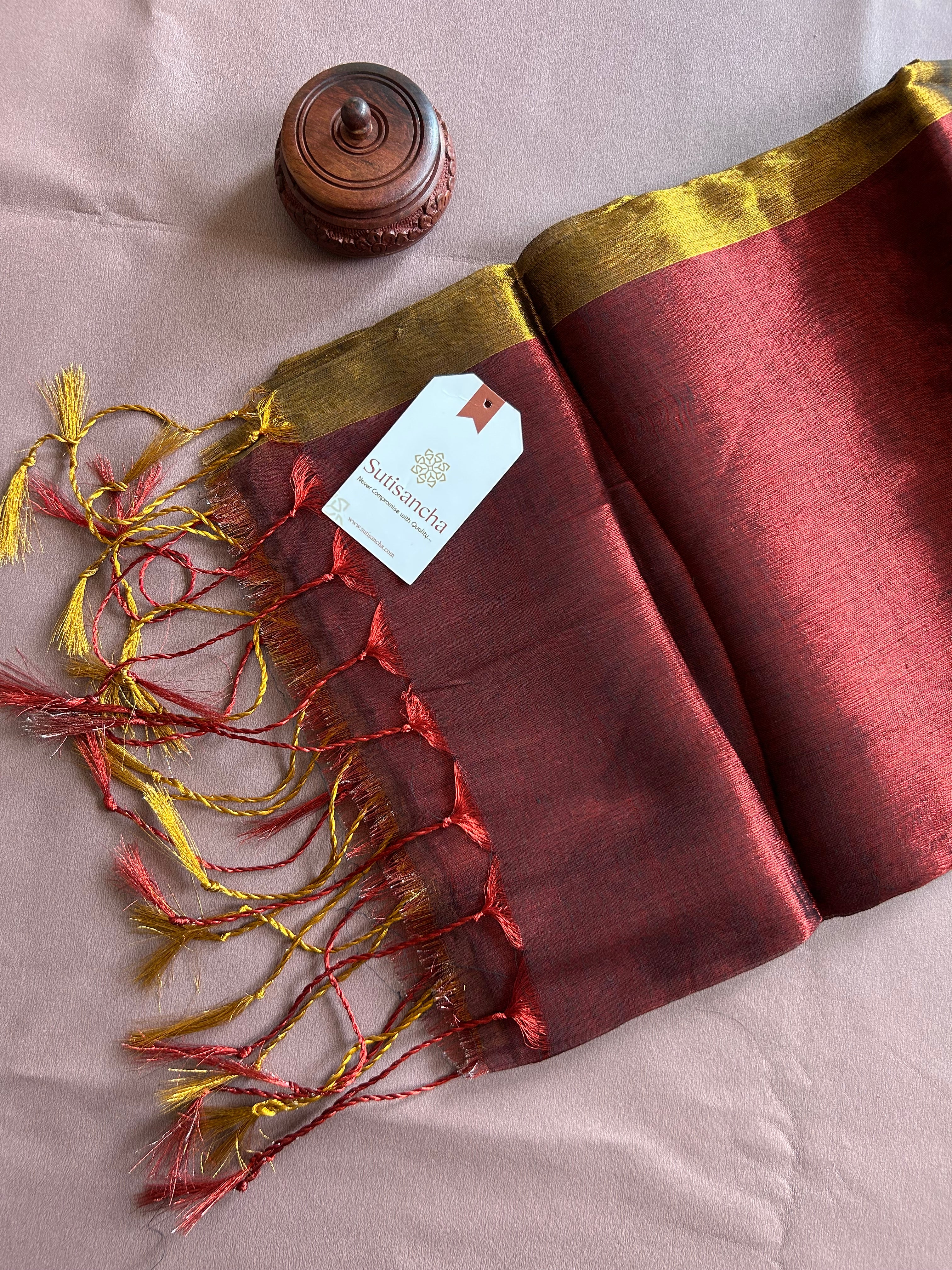 Regal Split Elegance Handloom Tissue Cotton Saree