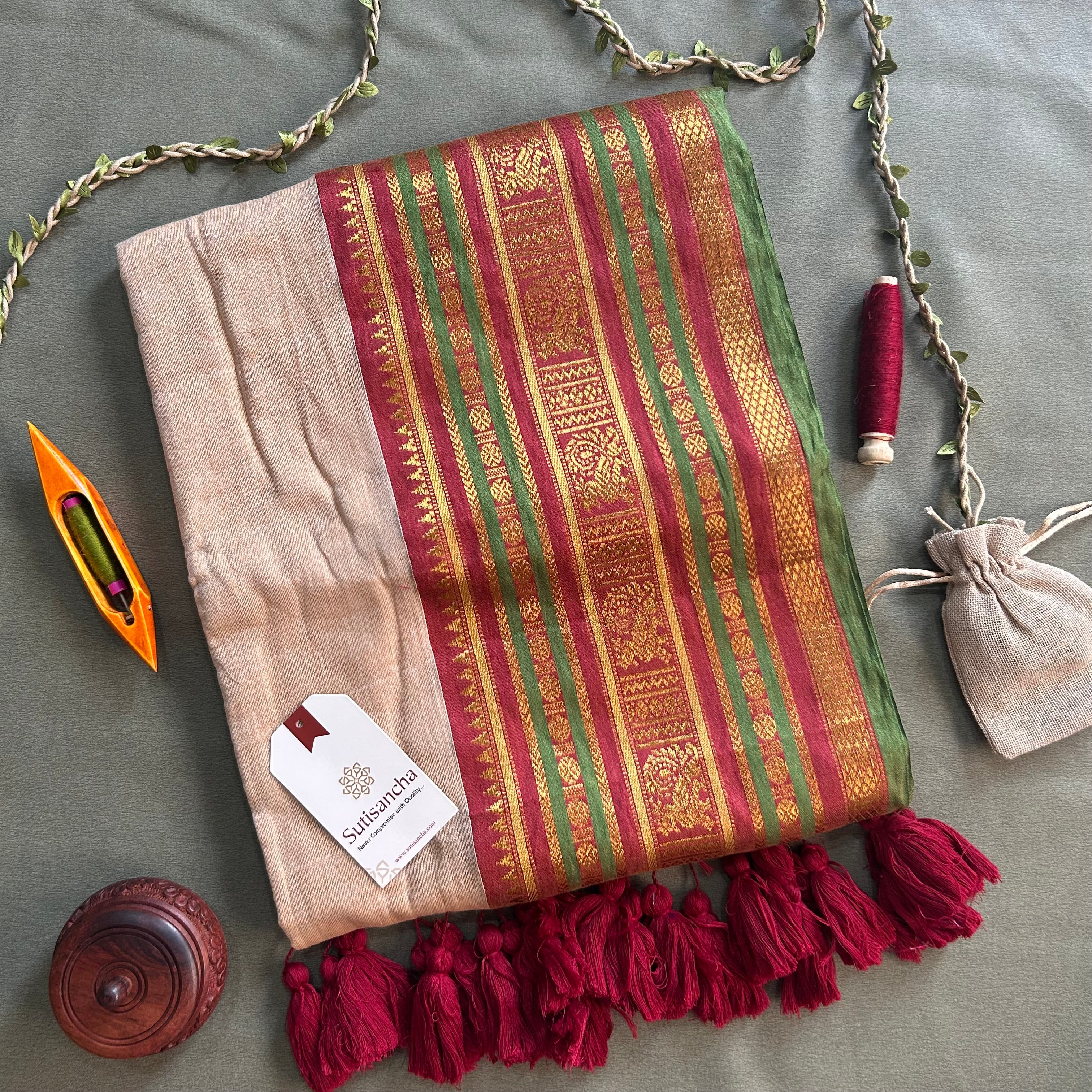 Festive Pure Mul Cotton Zari Border Saree