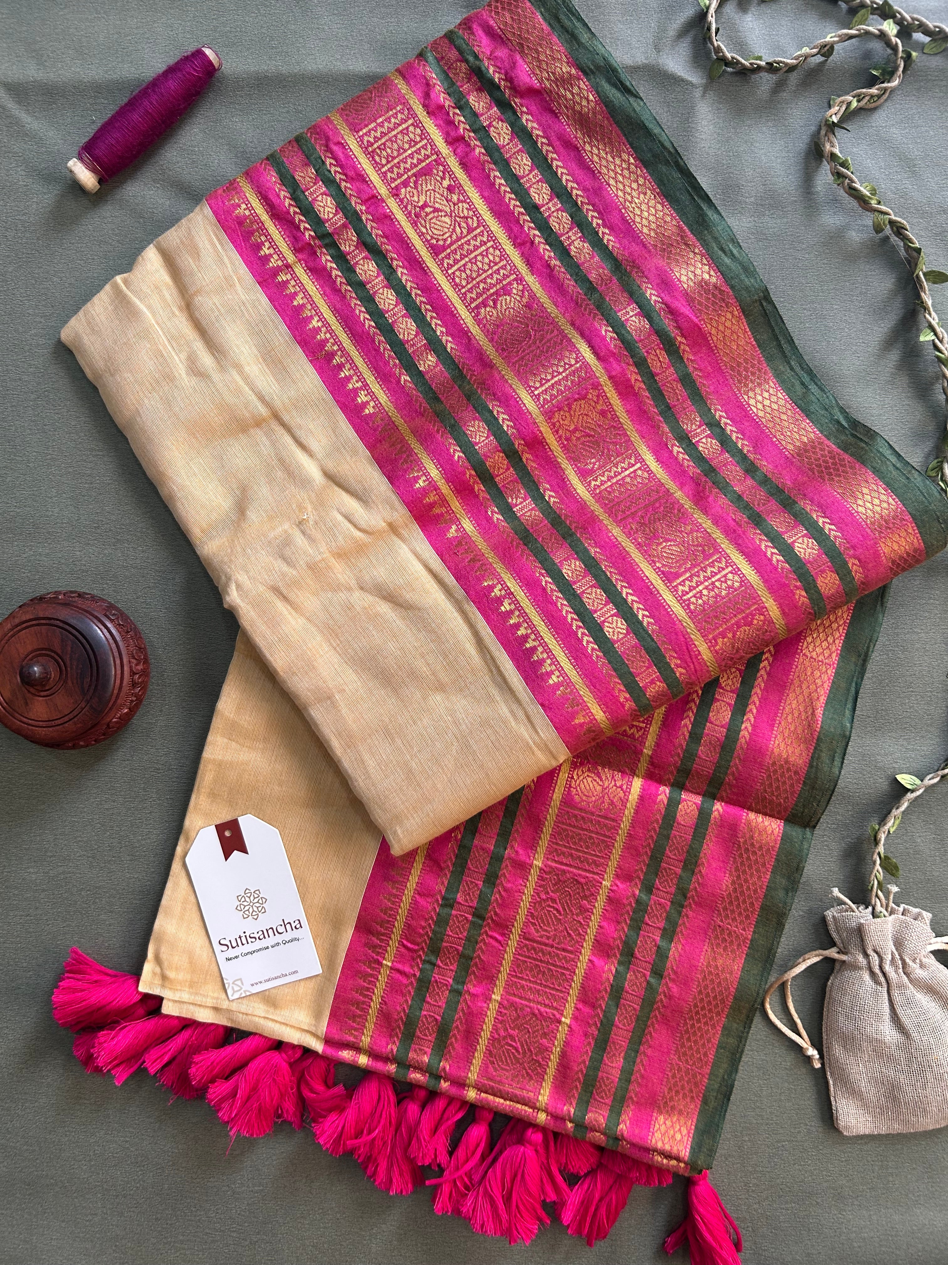 Festive Pure Mul Cotton Zari Border Saree