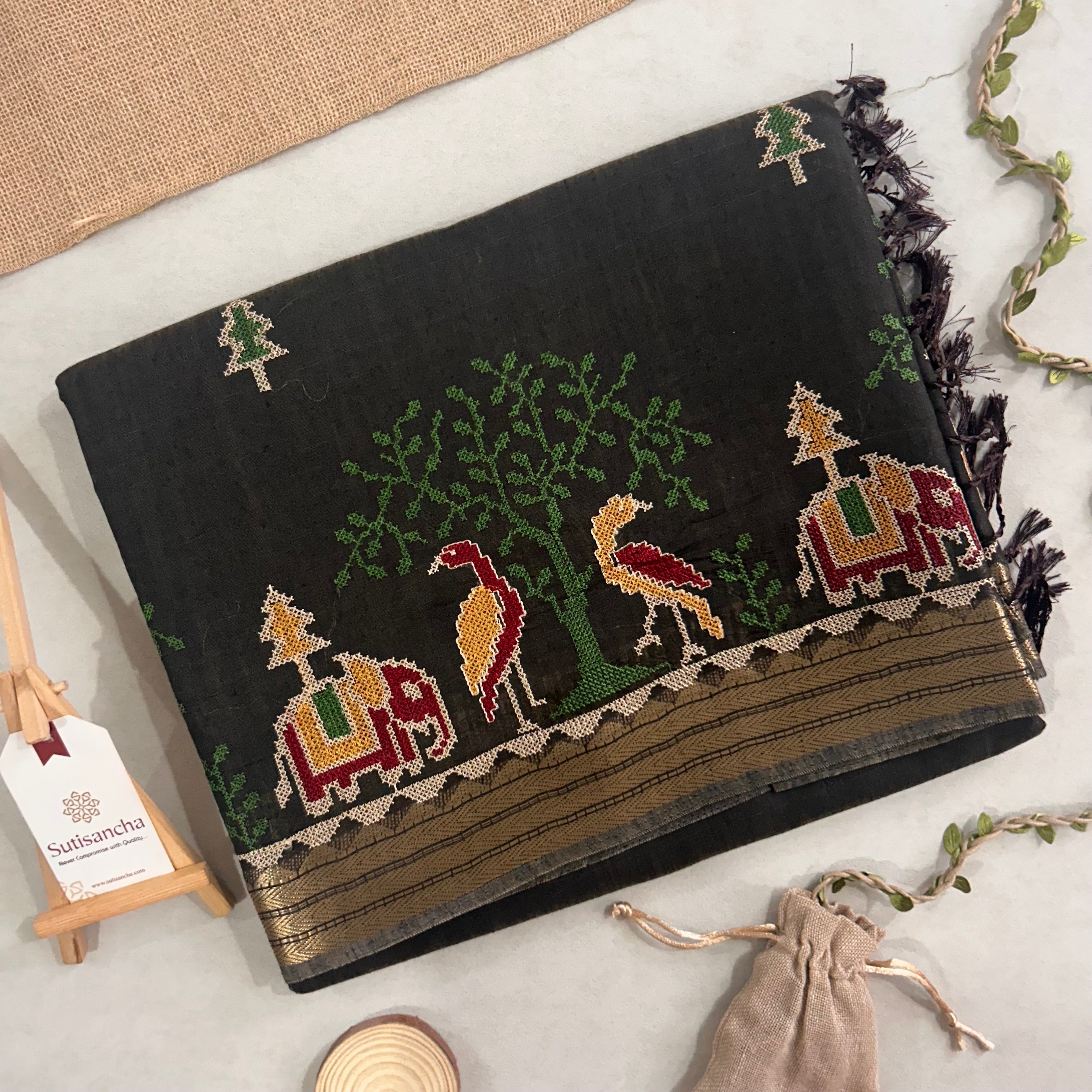 Lokya Nature Thread Work Cotton Saree