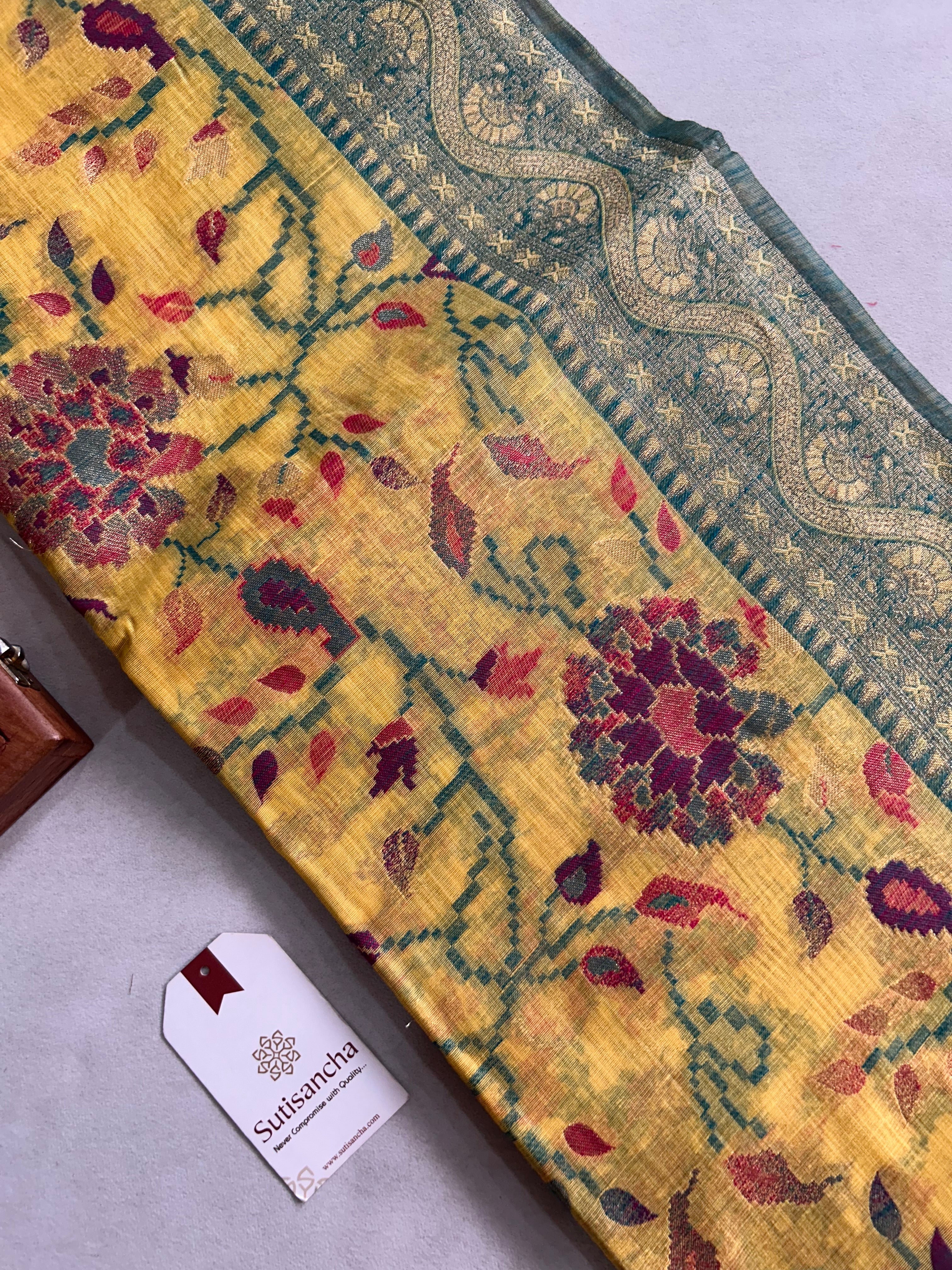 Mayra Heritage Cotton Saree Ornamental Floral Weave