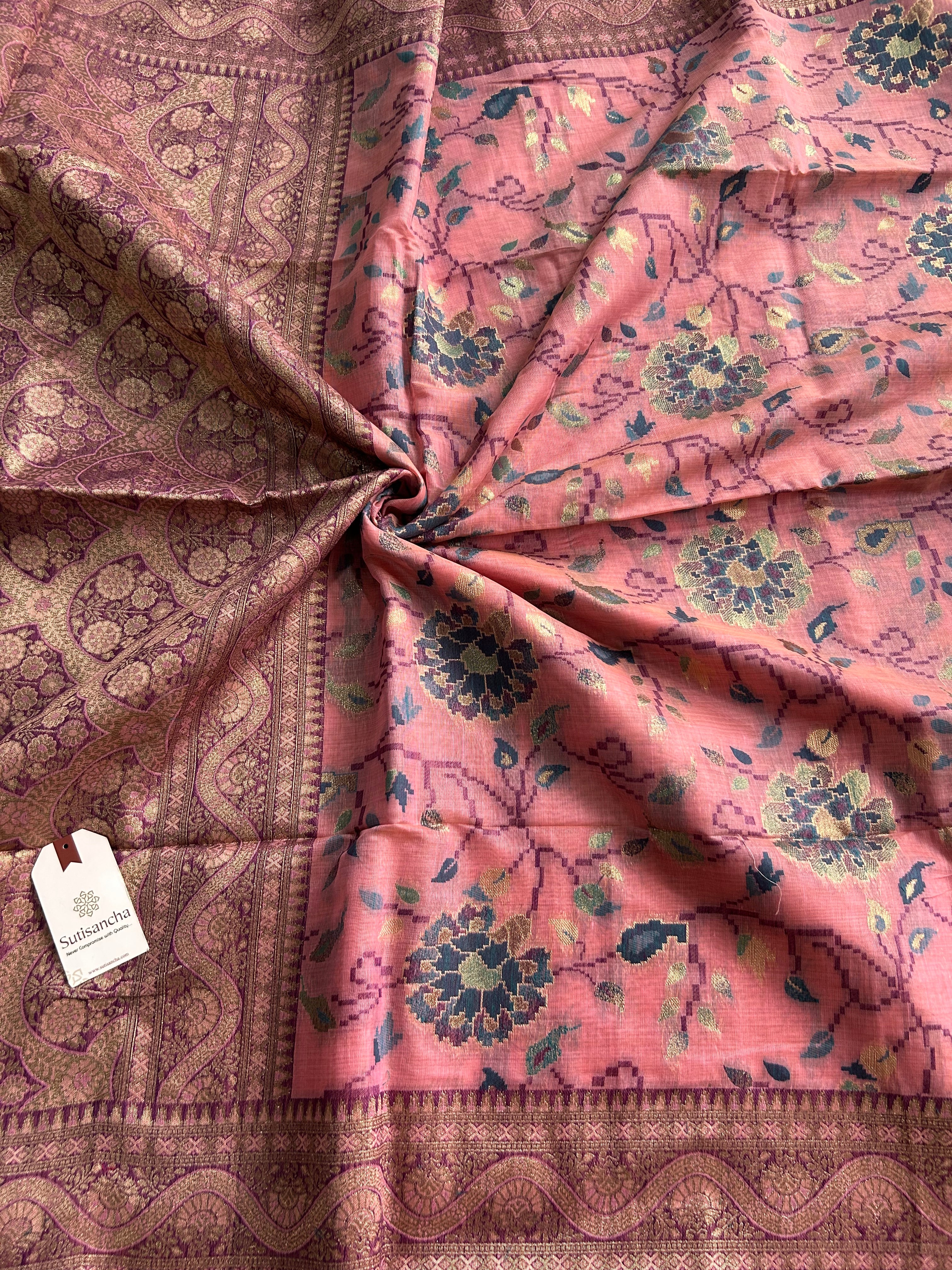 Mayra Heritage Cotton Saree Ornamental Floral Weave