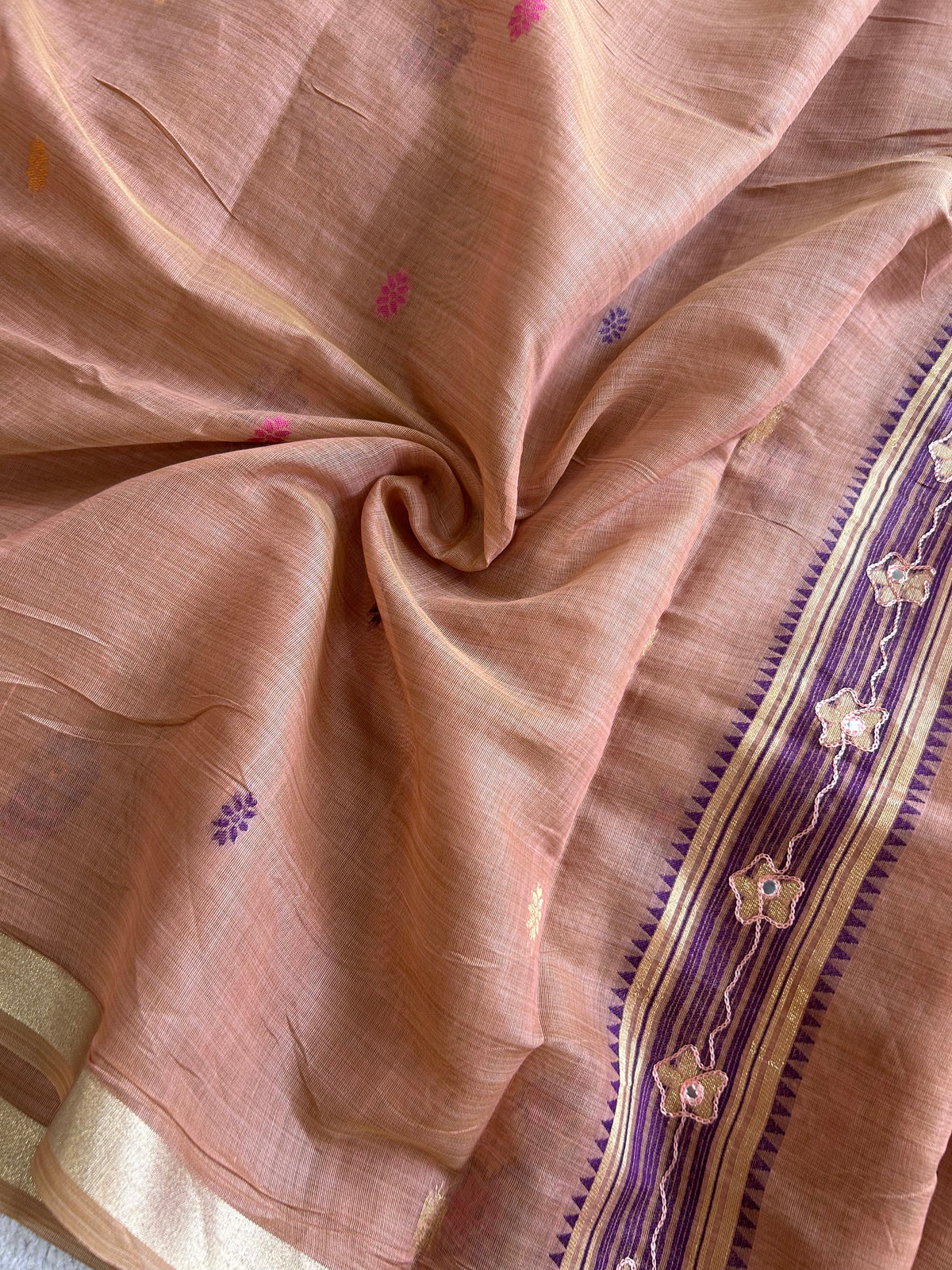 Vihanga Cotton Saree Bird Floral Design
