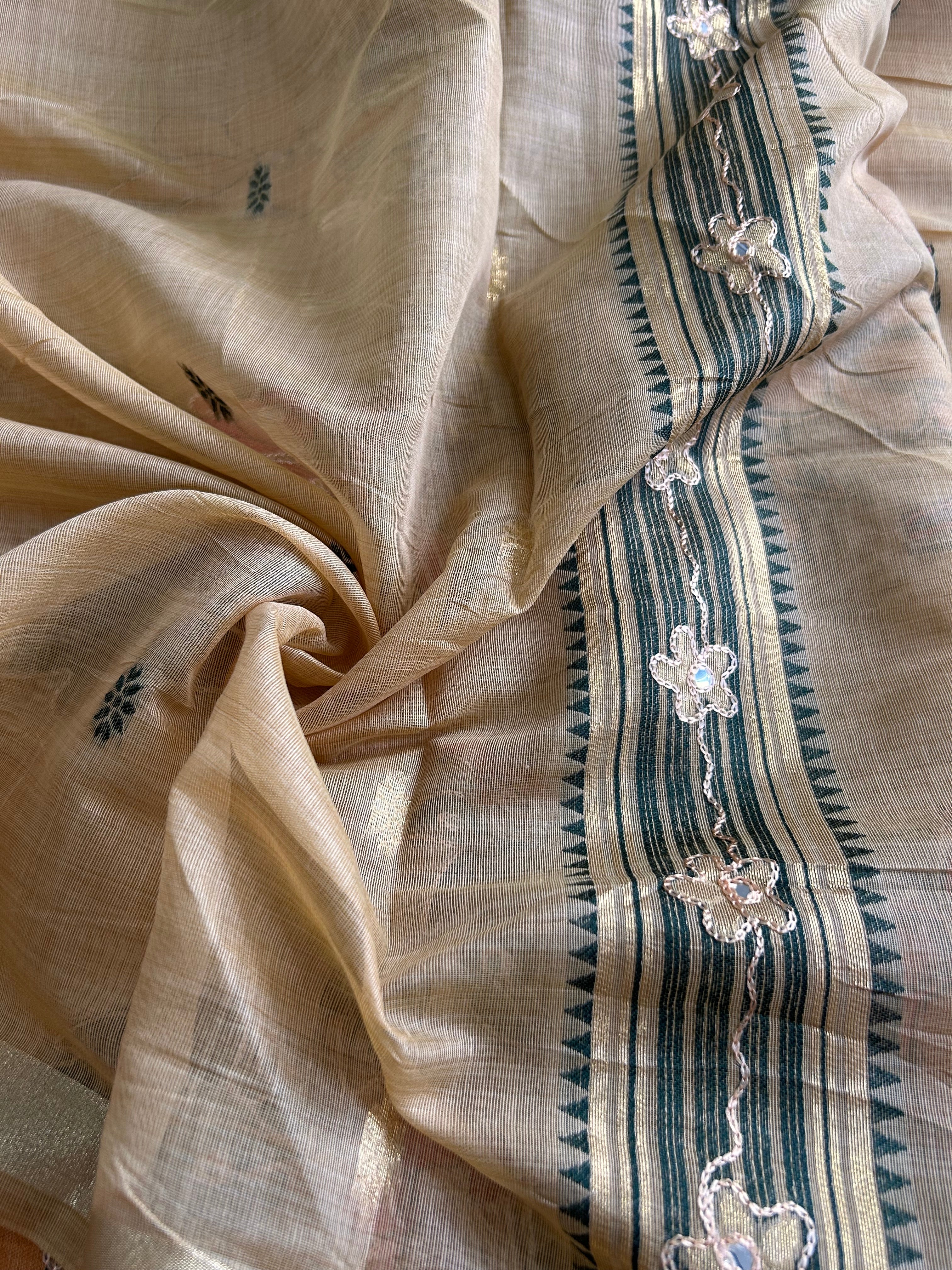 Vihanga Cotton Saree Bird Floral Design