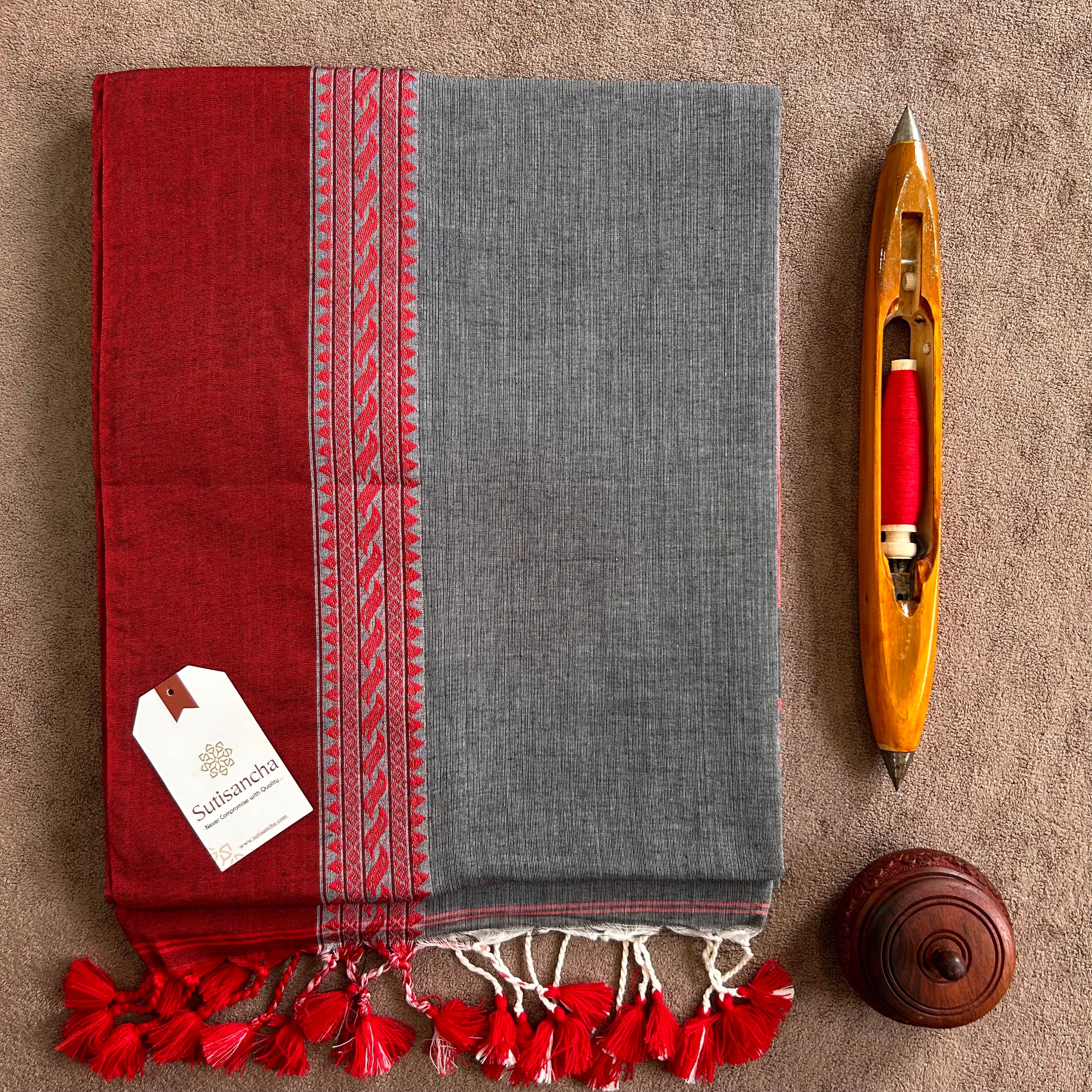 Sutisancha Bengal Cotton Saree in Traditional Weave