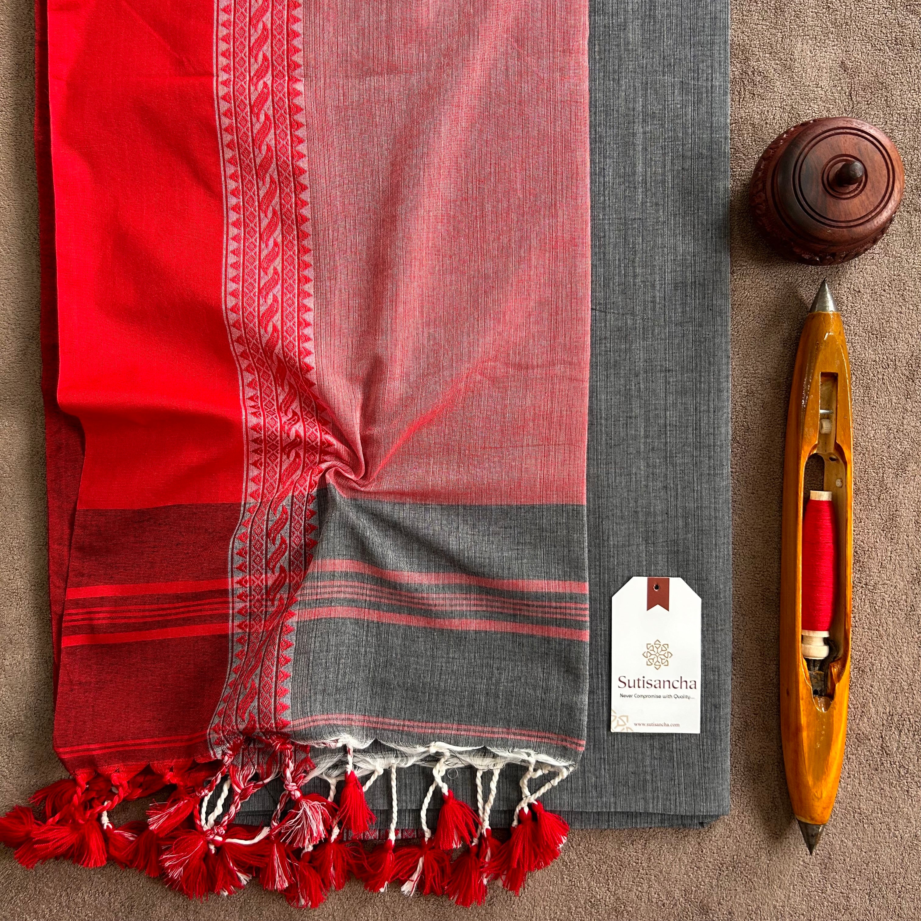 Sutisancha Bengal Cotton Saree in Traditional Weave