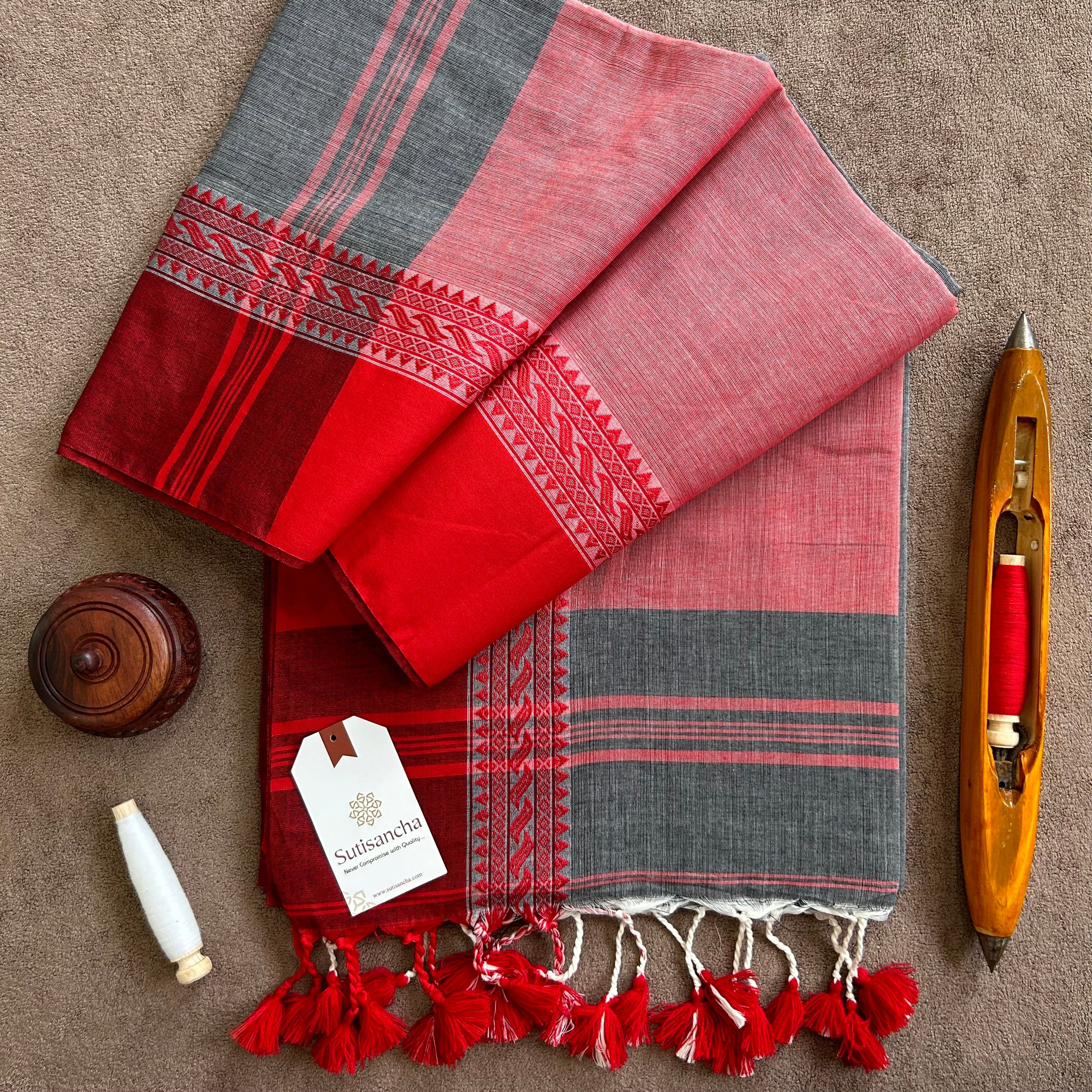 Sutisancha Bengal Cotton Saree in Traditional Weave