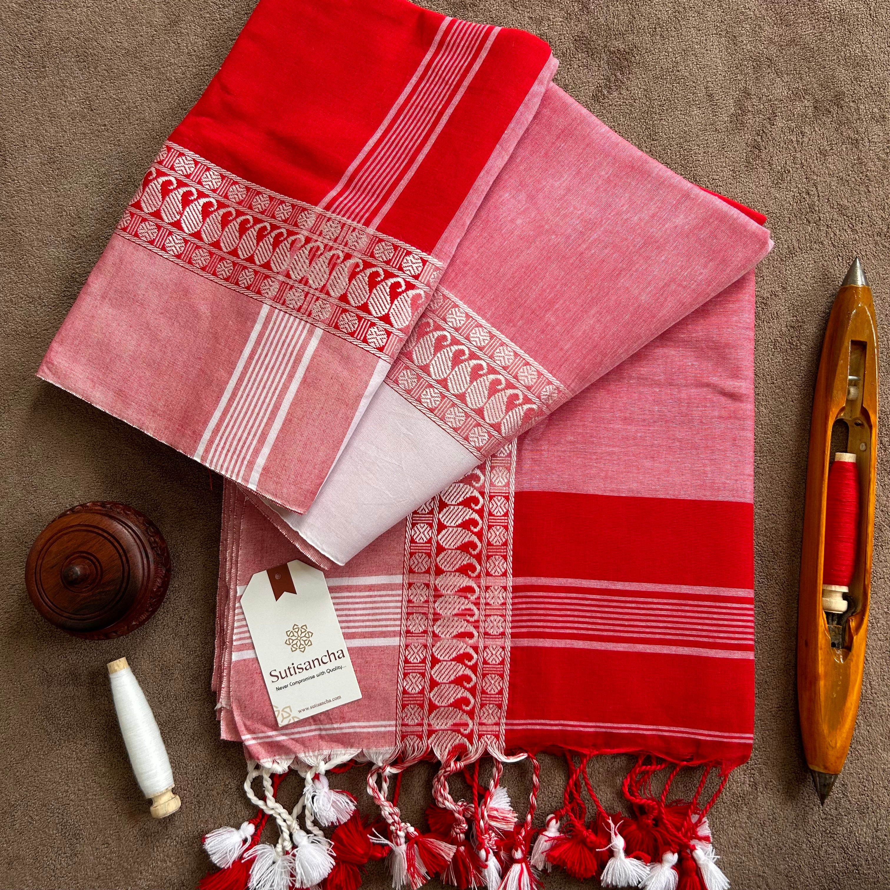 Sutisancha Bengal Cotton Saree in Traditional Weave