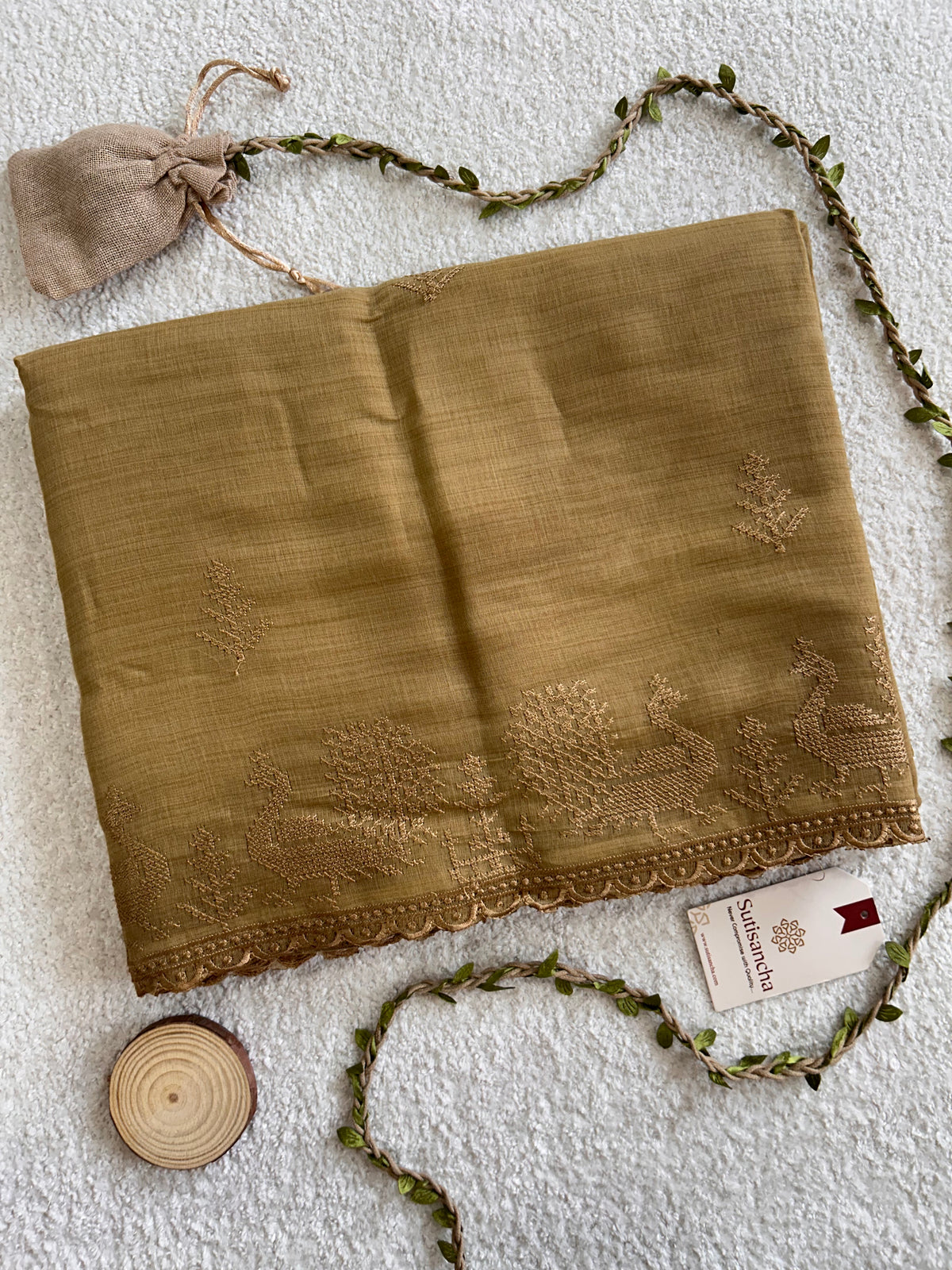Peacock Heritage Border Classic Cotton Saree