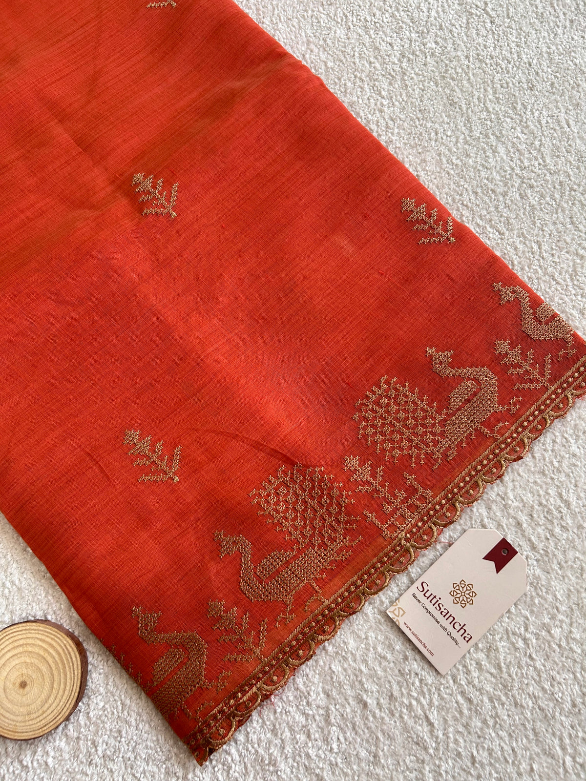 Peacock Heritage Border Classic Cotton Saree