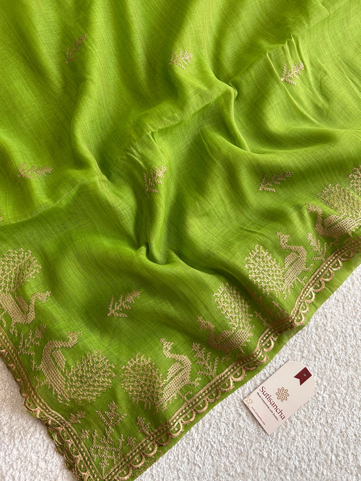 Peacock Heritage Border Classic Cotton Saree