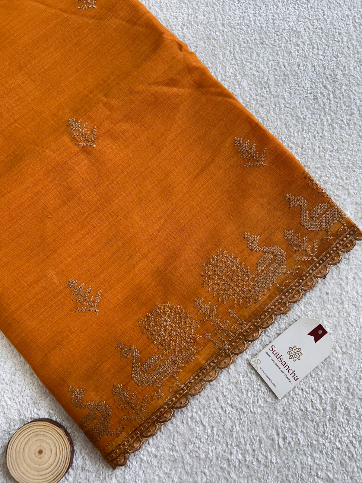 Peacock Heritage Border Classic Cotton Saree
