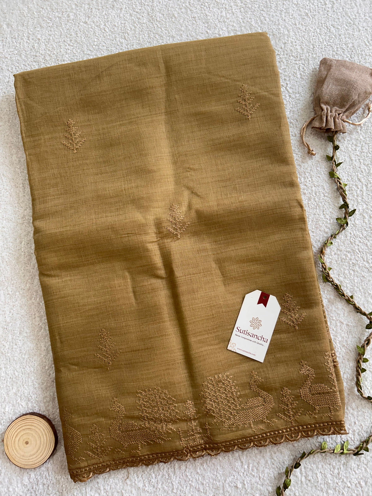 Peacock Heritage Border Classic Cotton Saree