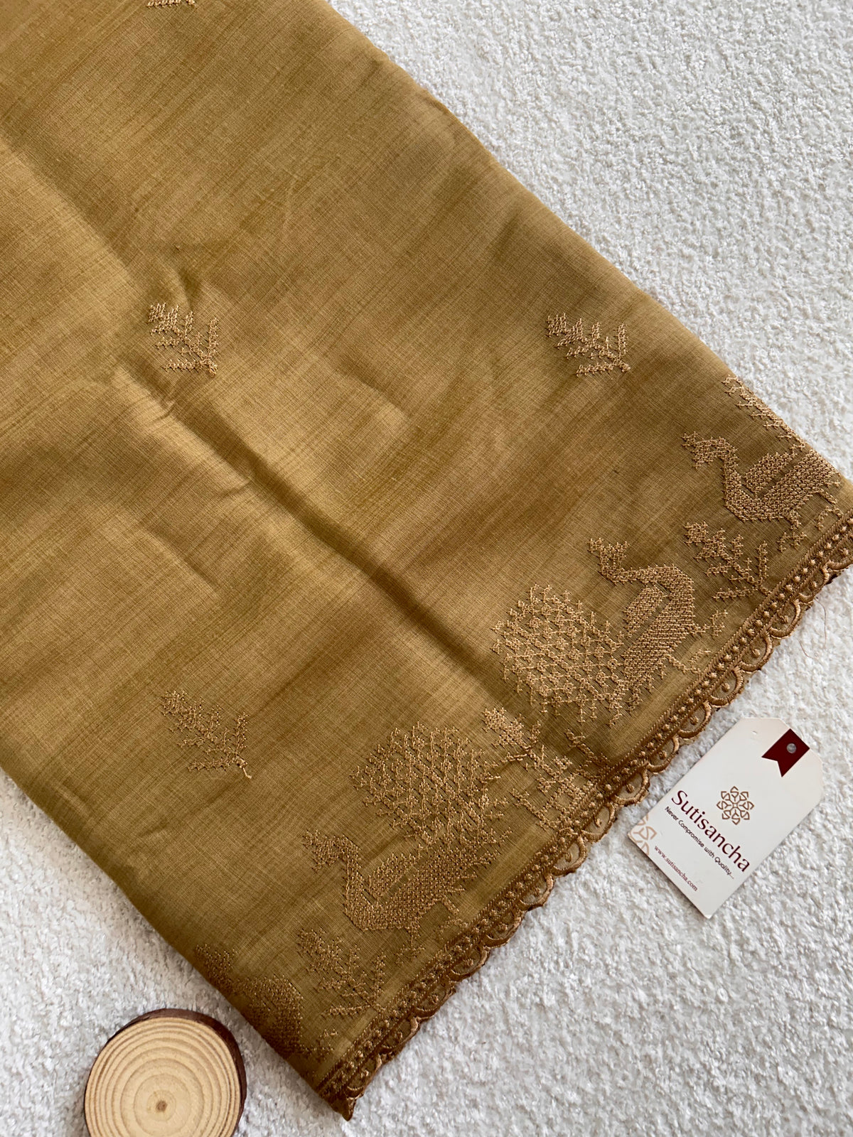 Peacock Heritage Border Classic Cotton Saree