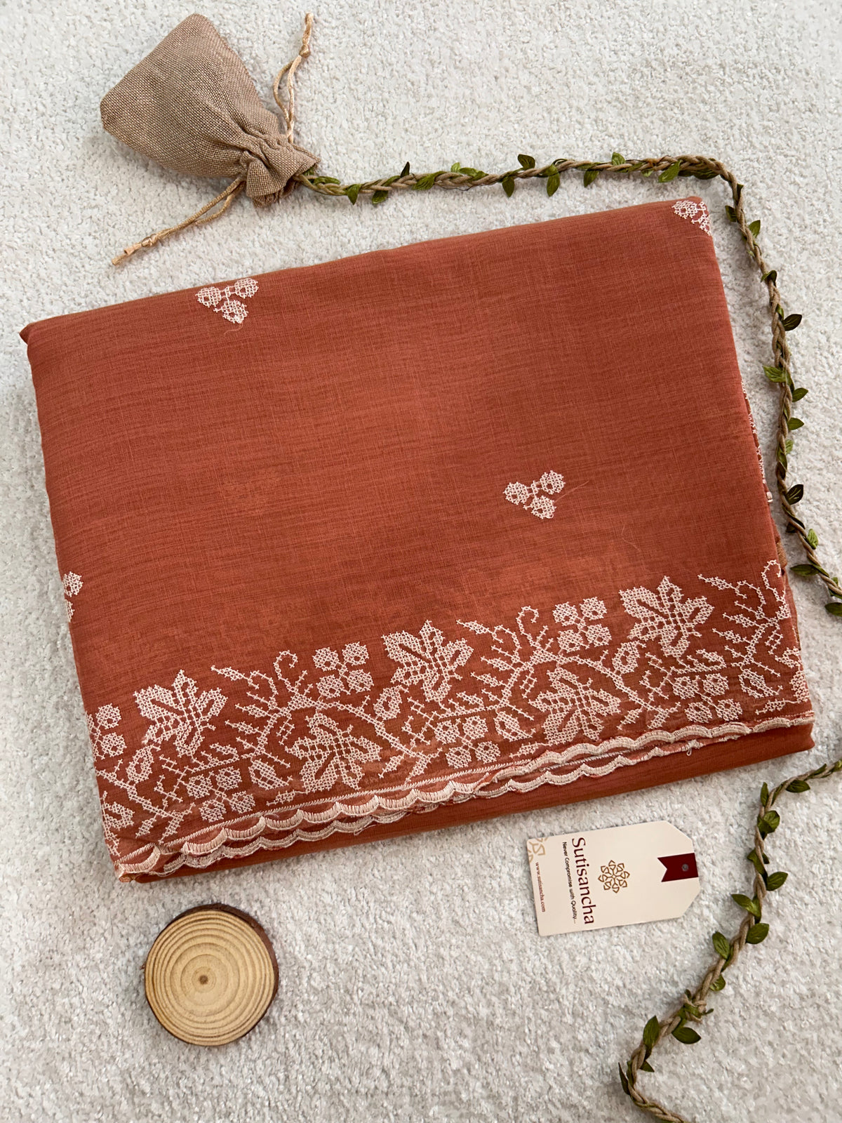 Floral Garden Border Classic Cotton Saree