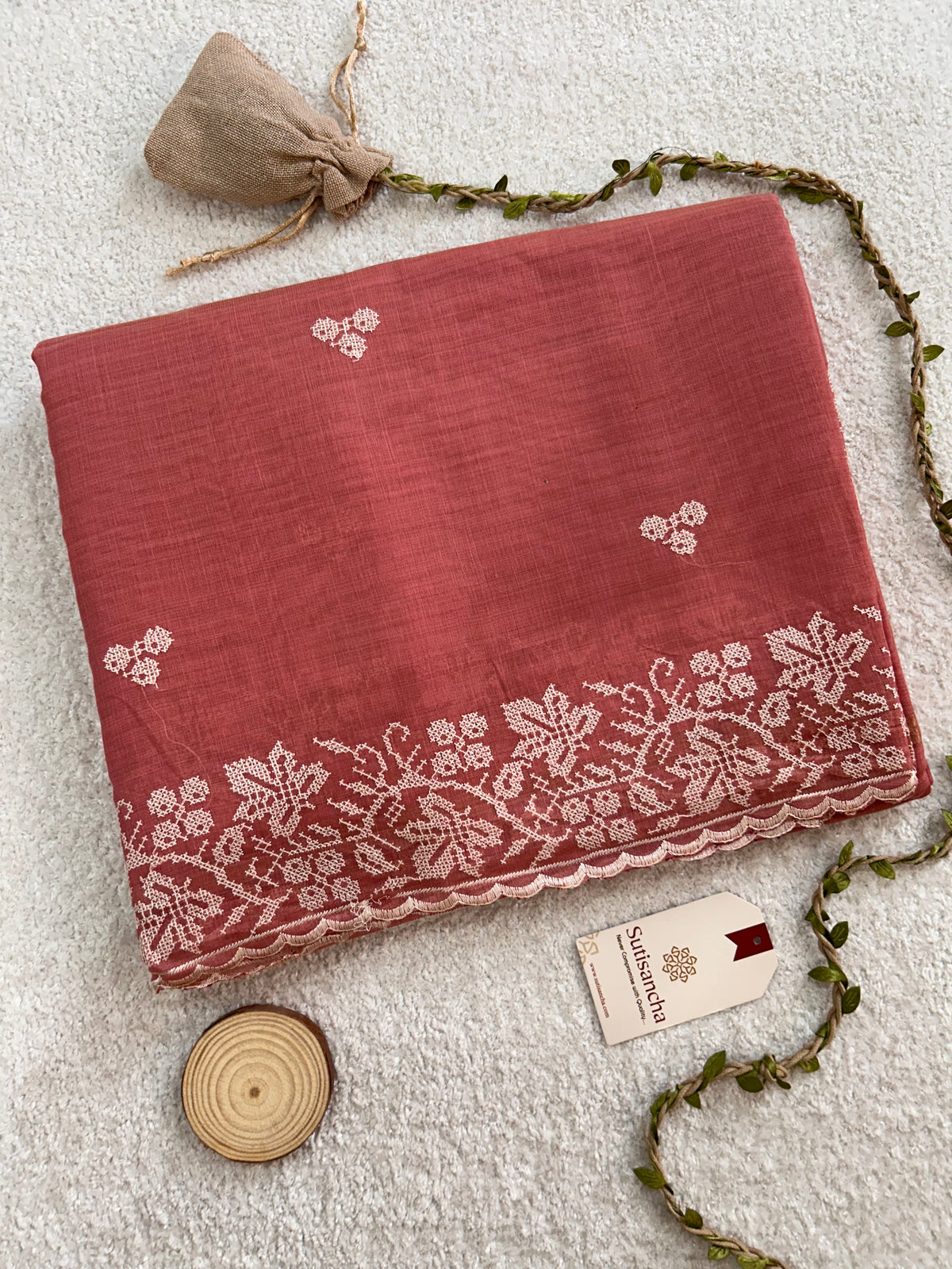 Floral Garden Border Classic Cotton Saree