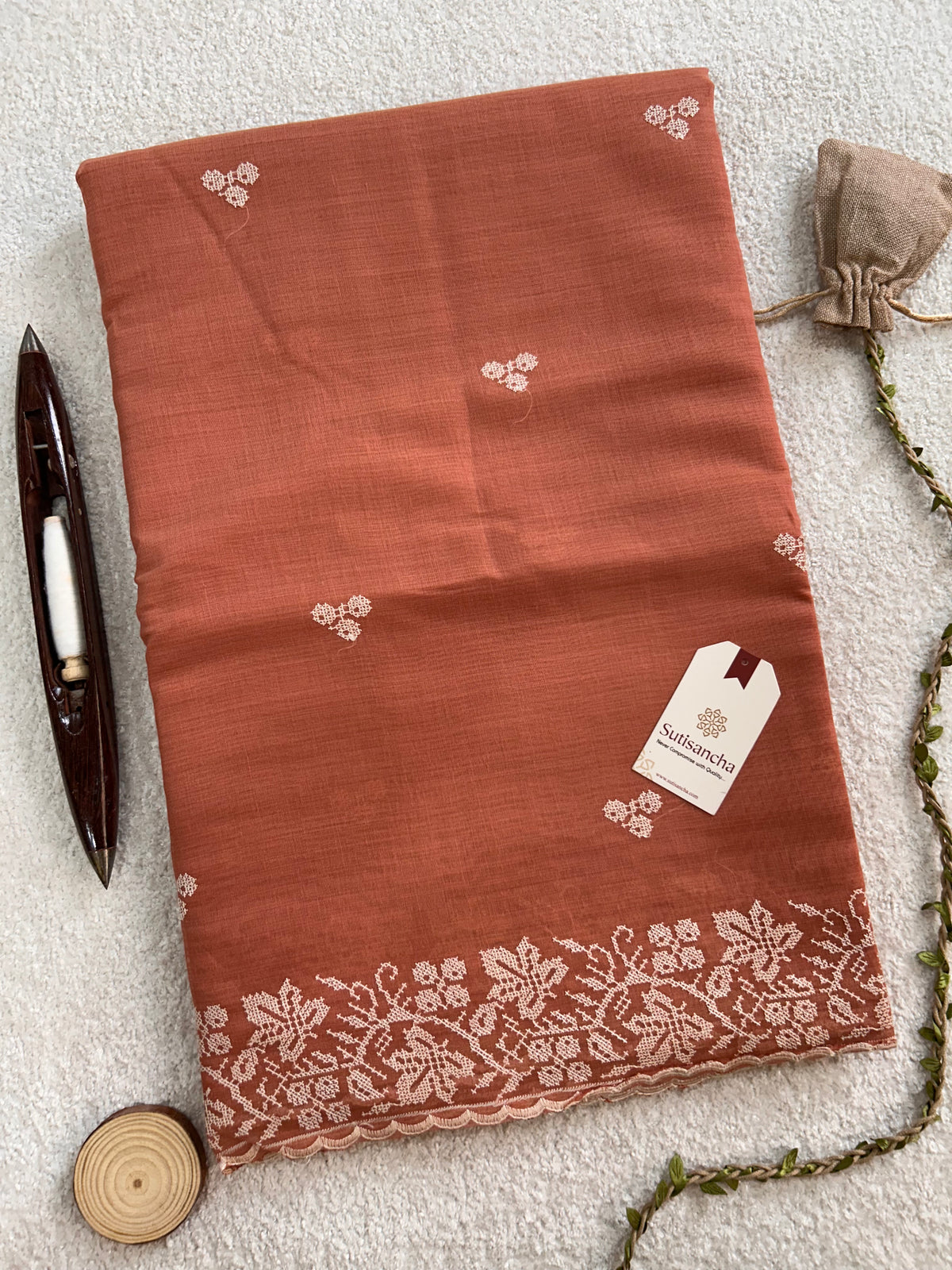Floral Garden Border Classic Cotton Saree