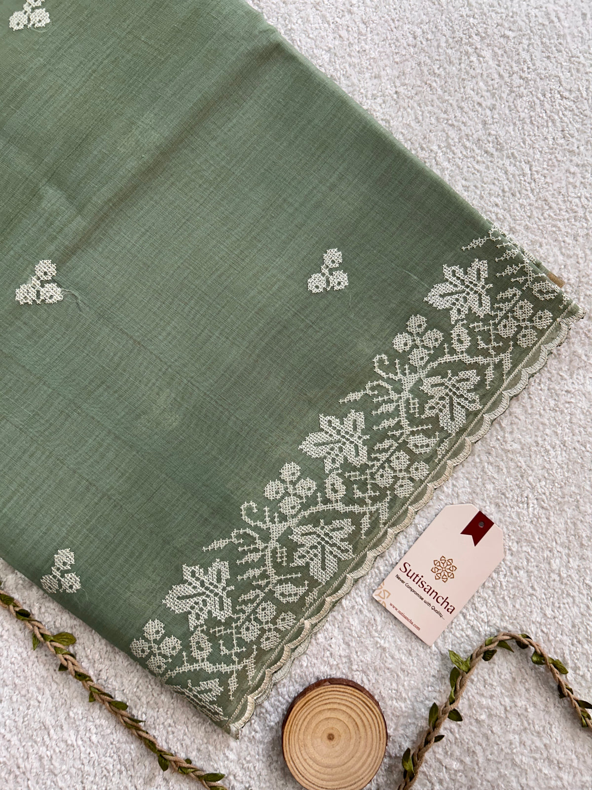 Floral Garden Border Classic Cotton Saree