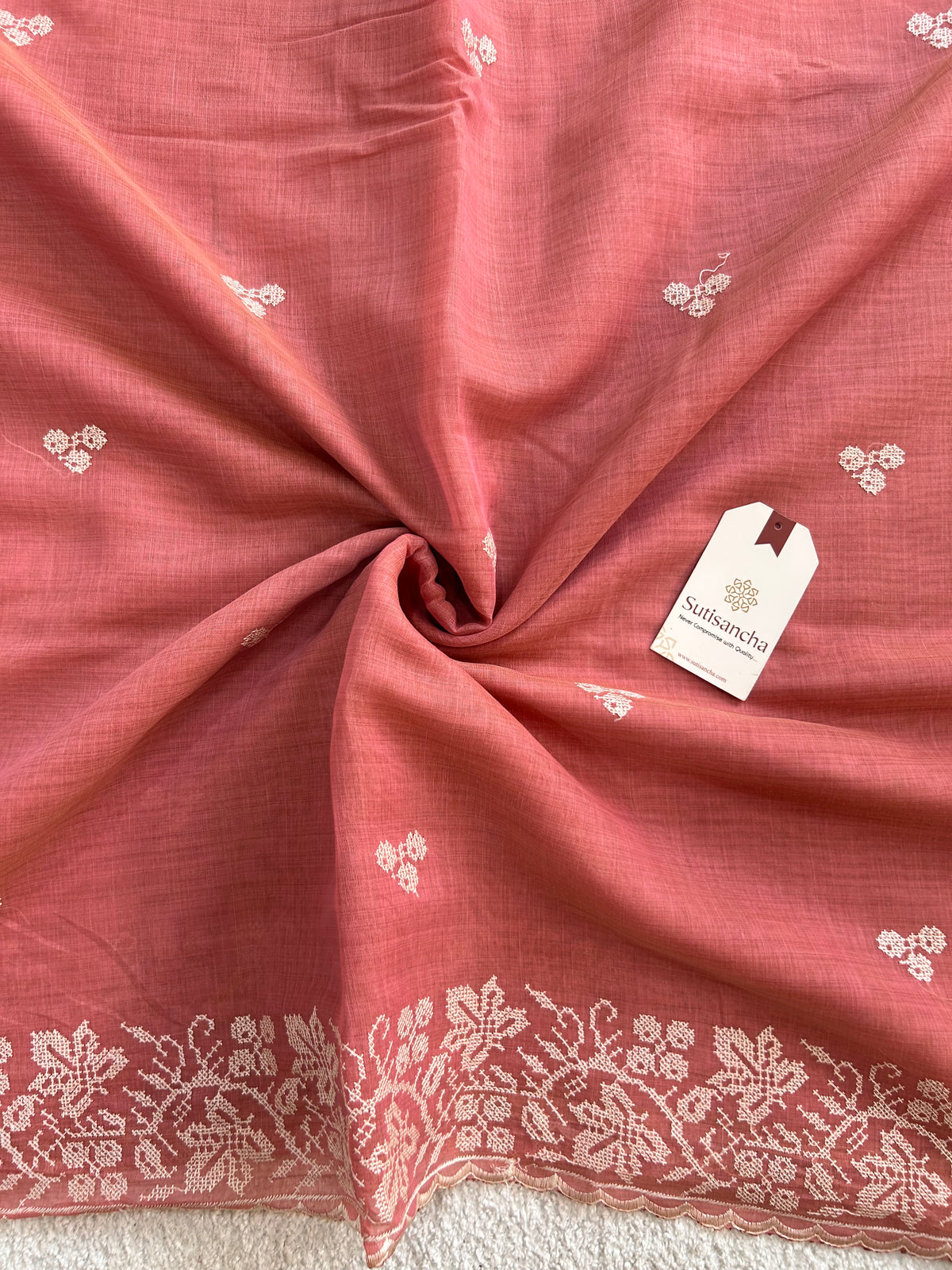 Floral Garden Border Classic Cotton Saree