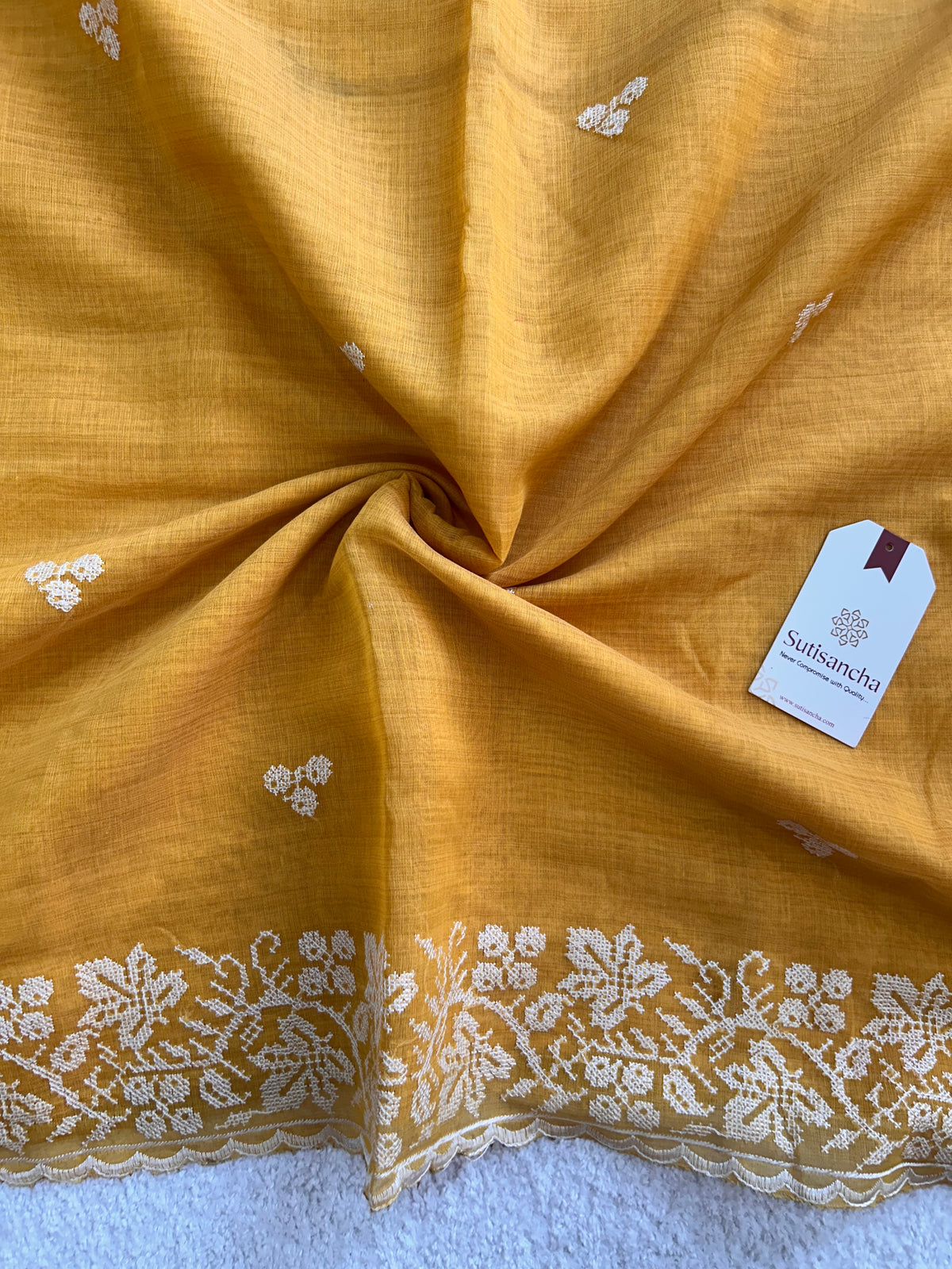 Floral Garden Border Classic Cotton Saree