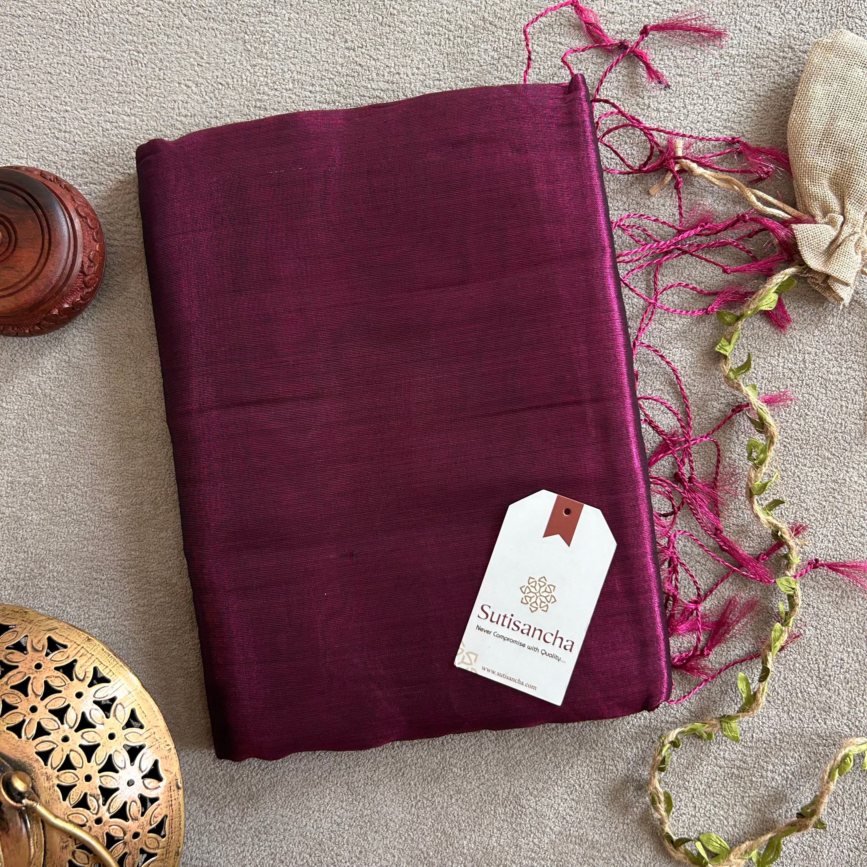 Sutisancha Queen pink Handloom Tissue Saree