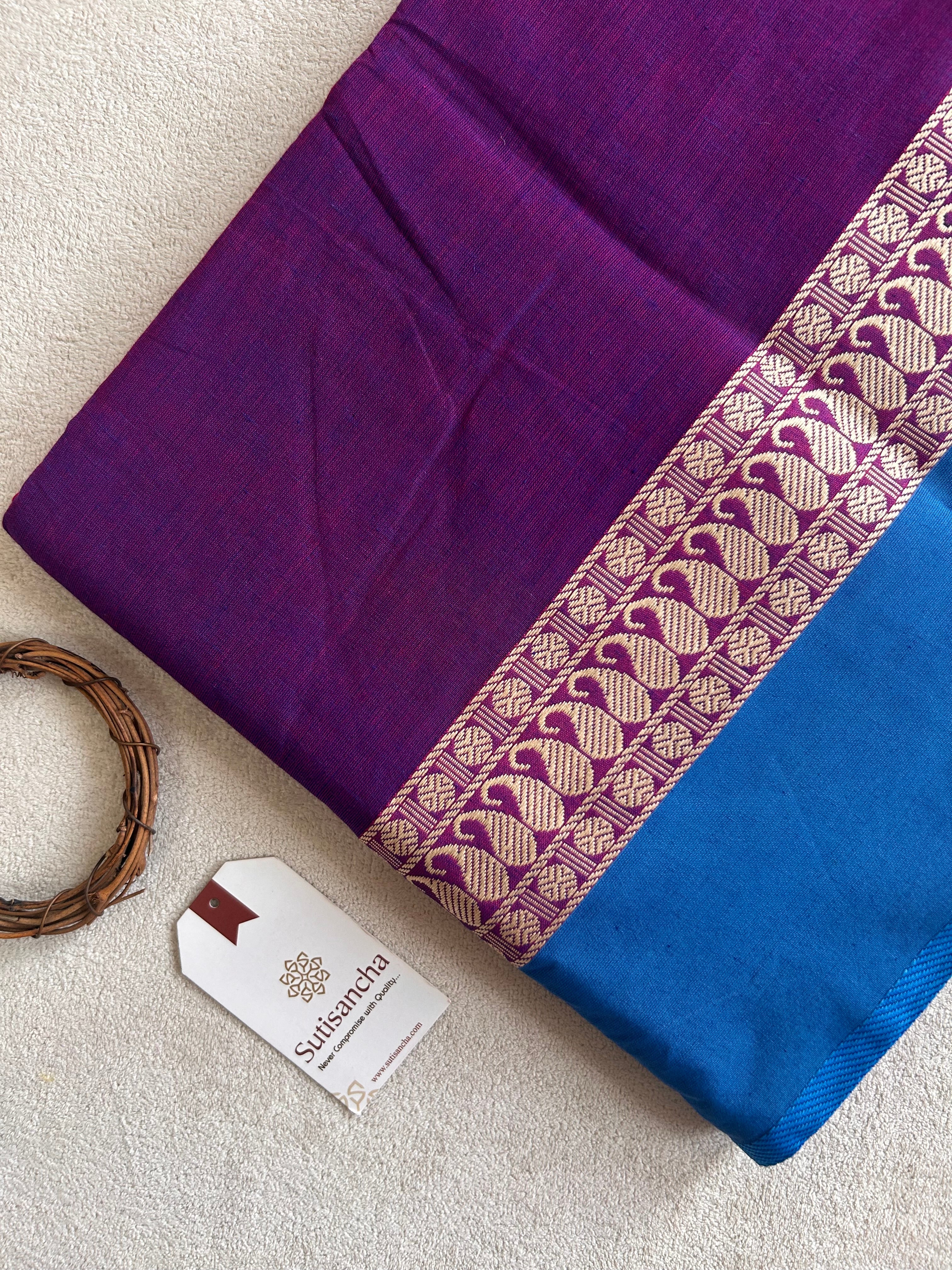 The Weaver's Touch: Pure Bengal Cotton Saree with Timeless Appeal