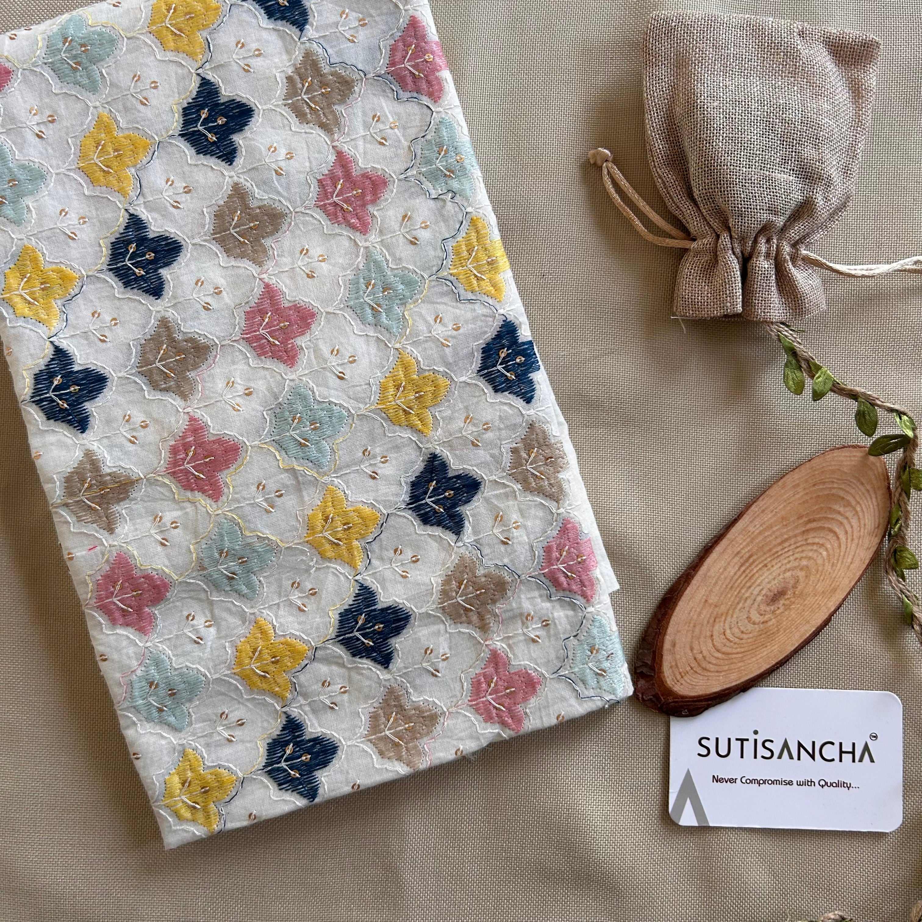 Sutisancha Yellow Handloom Cotton Saree with Designer Work Blouse