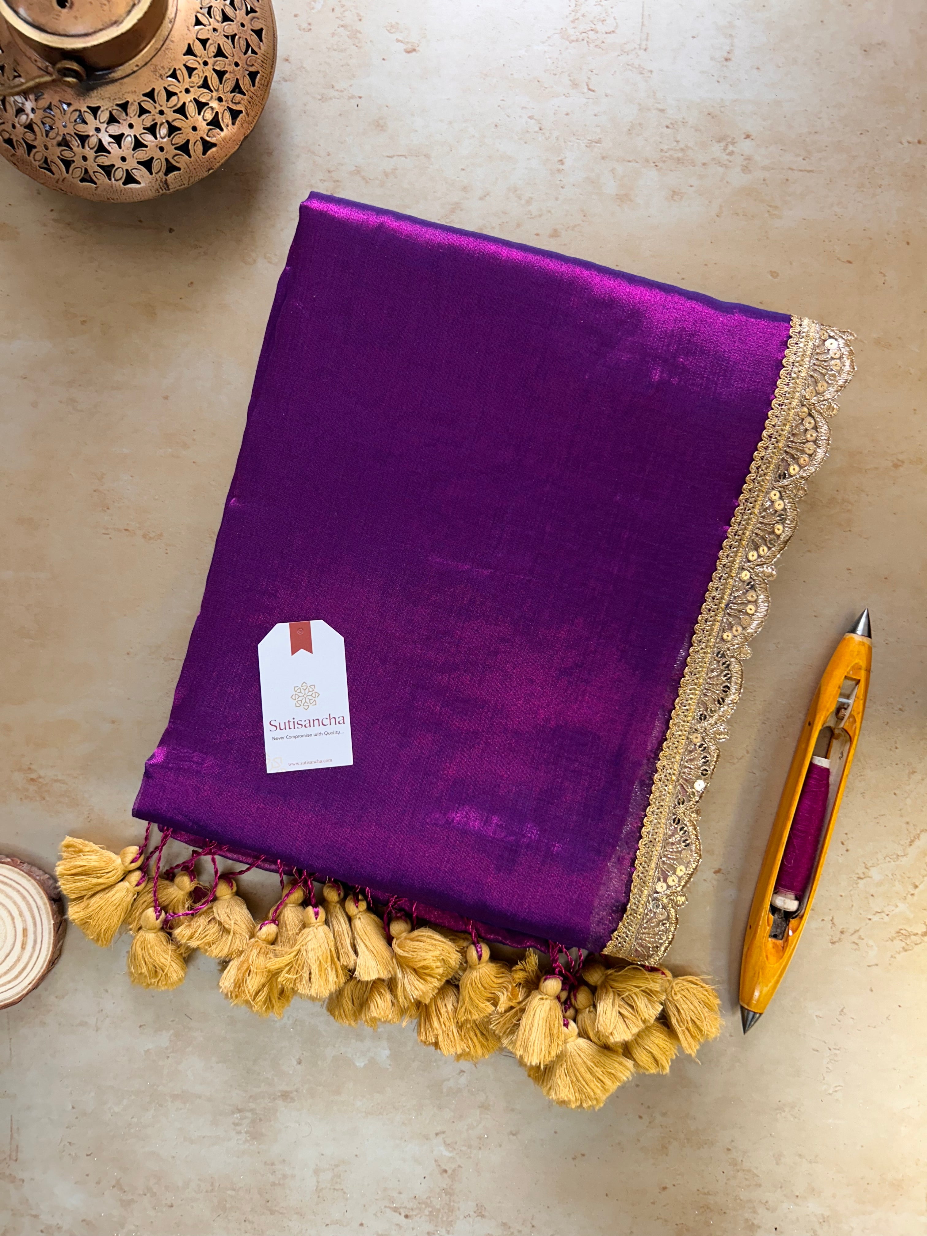 The Luxe Gleam Tissue Cotton Saree