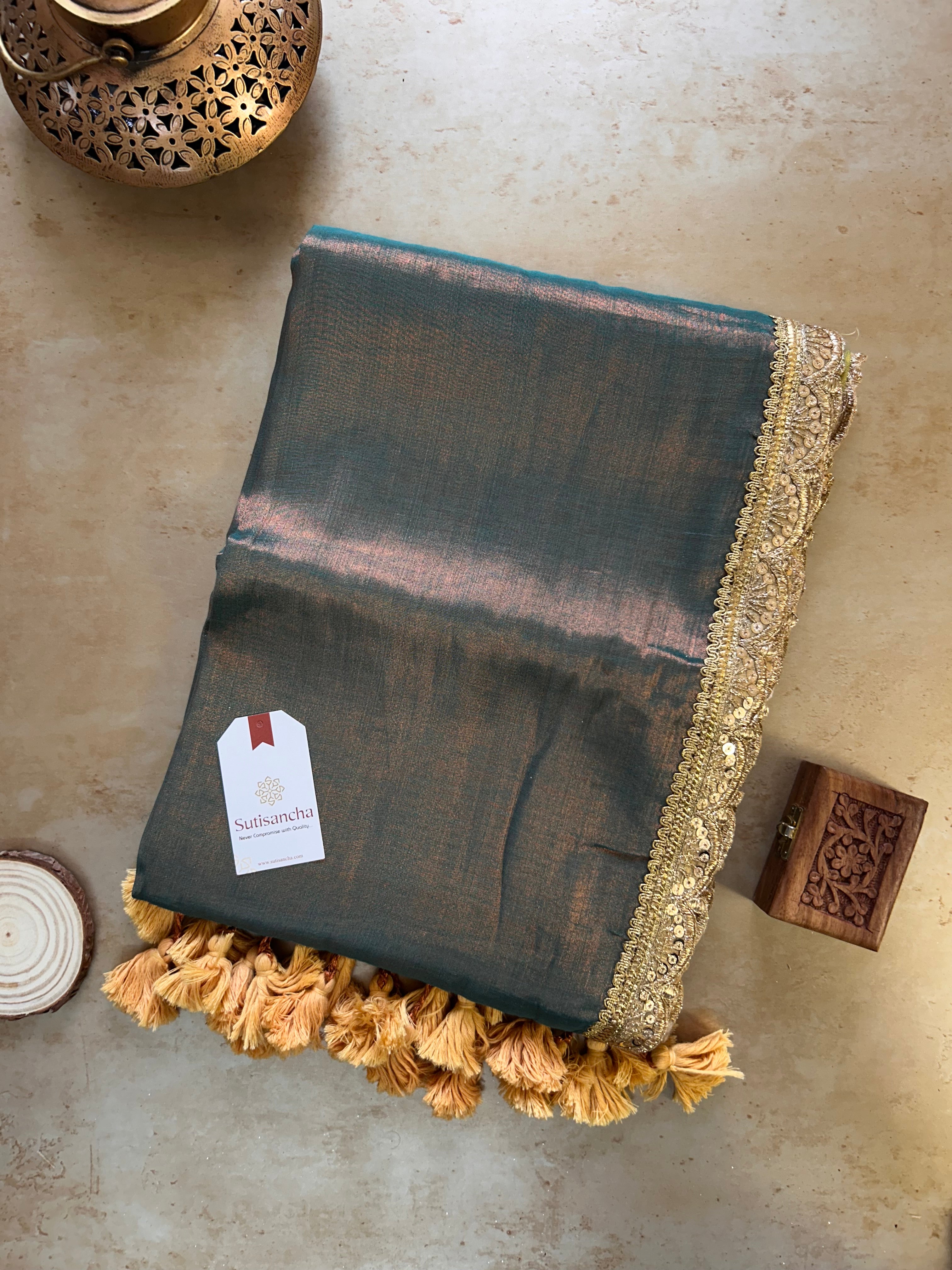 The Luxe Gleam Tissue Cotton Saree