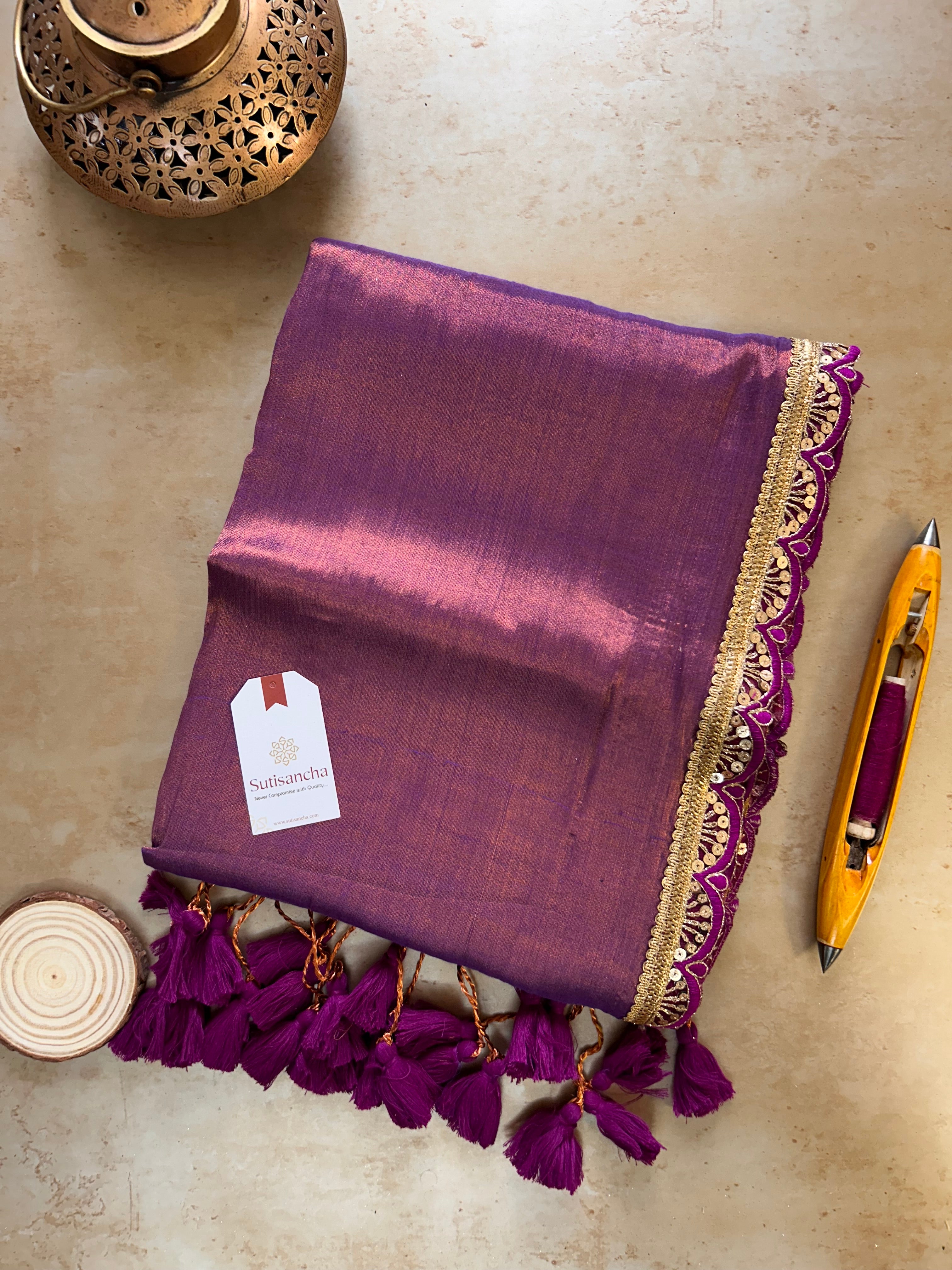 The Luxe Gleam Tissue Cotton Saree