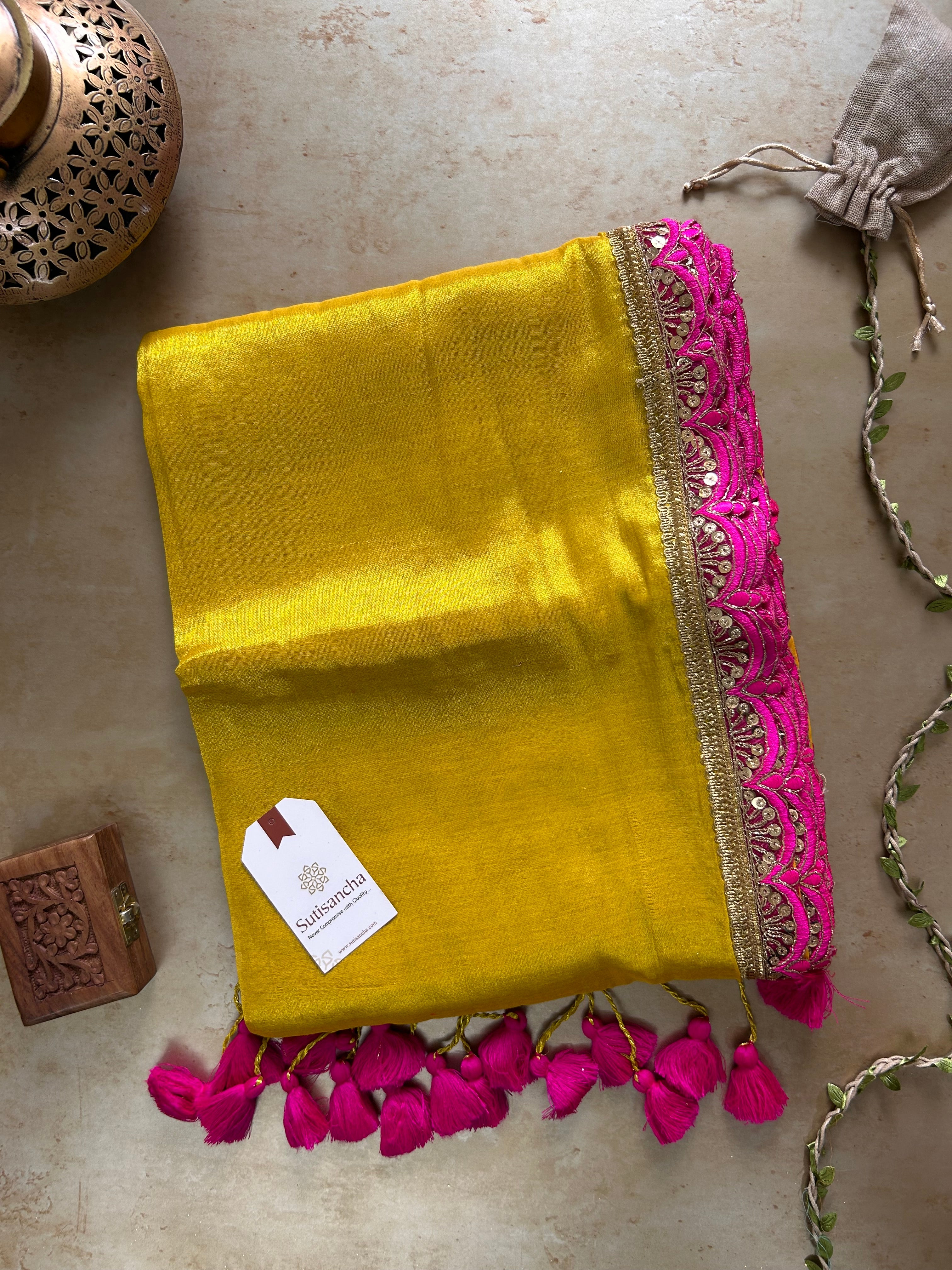 The Luxe Gleam Tissue Cotton Saree