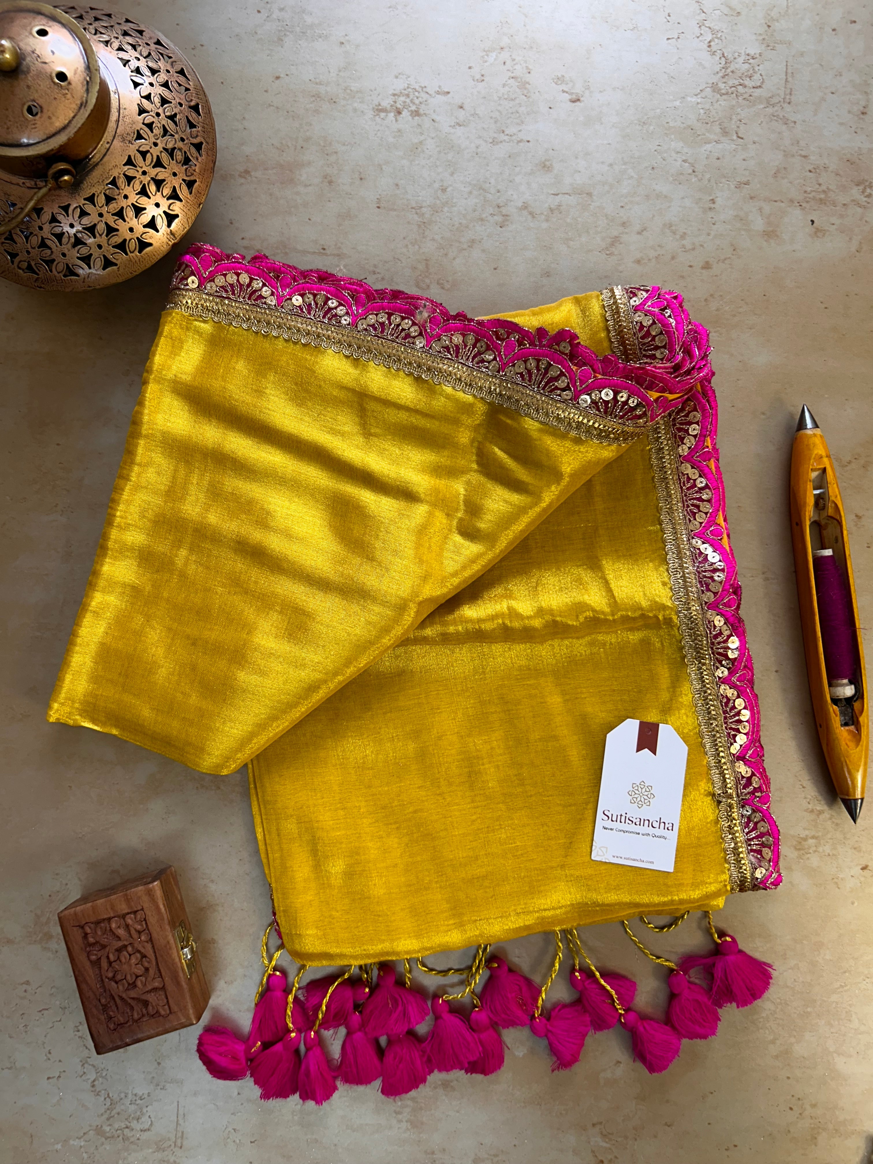 The Luxe Gleam Tissue Cotton Saree