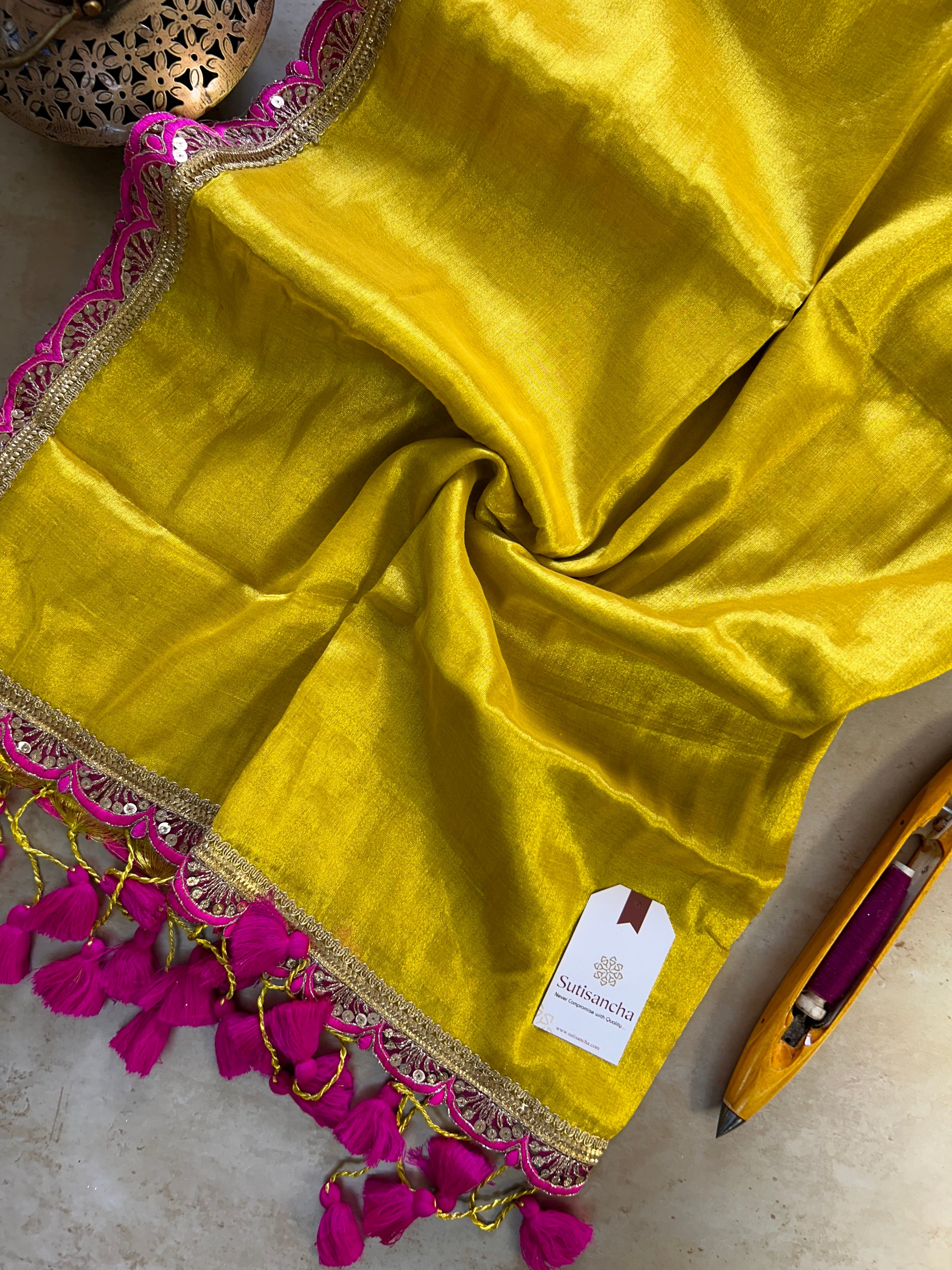 The Luxe Gleam Tissue Cotton Saree