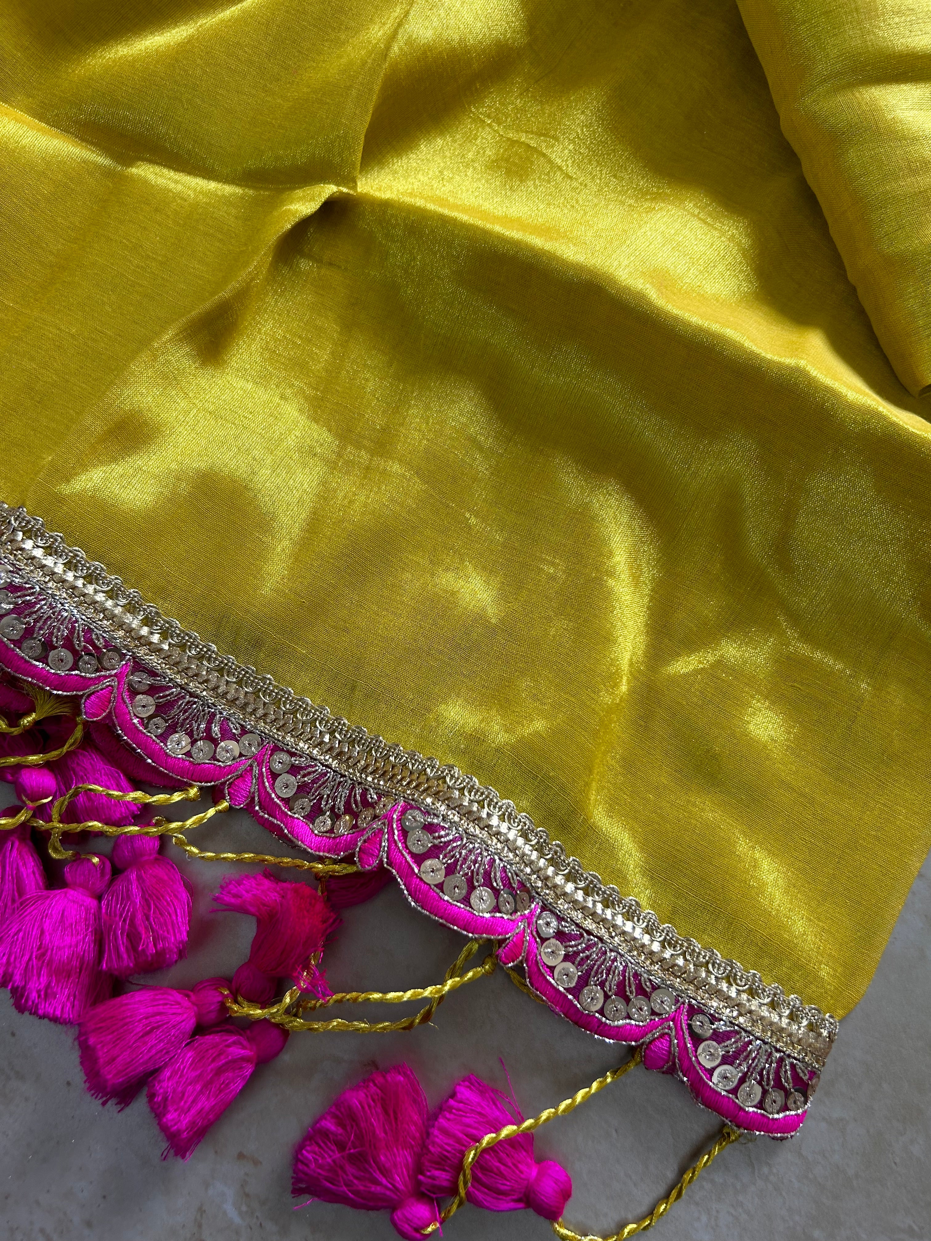 The Luxe Gleam Tissue Cotton Saree