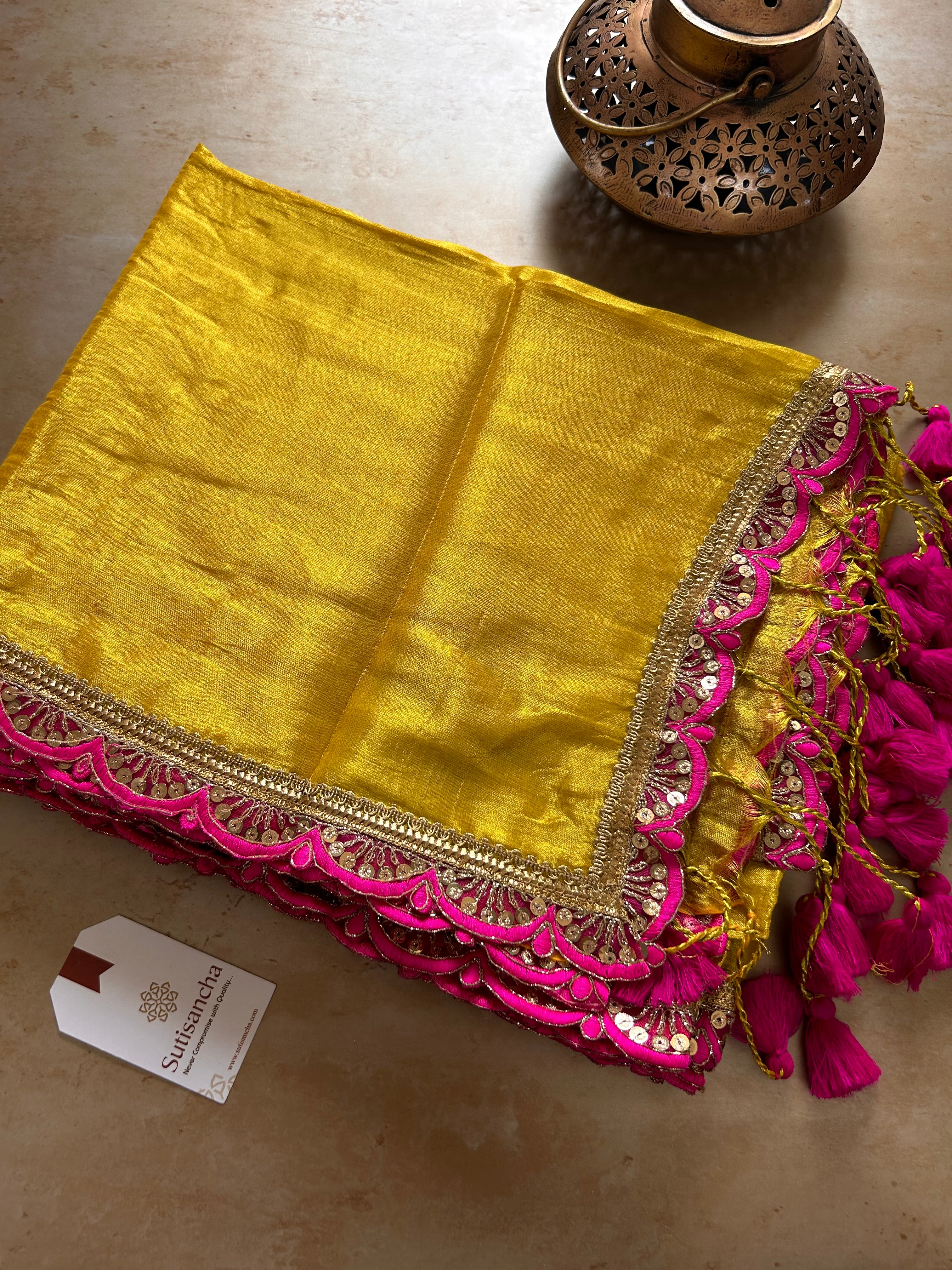 The Luxe Gleam Tissue Cotton Saree